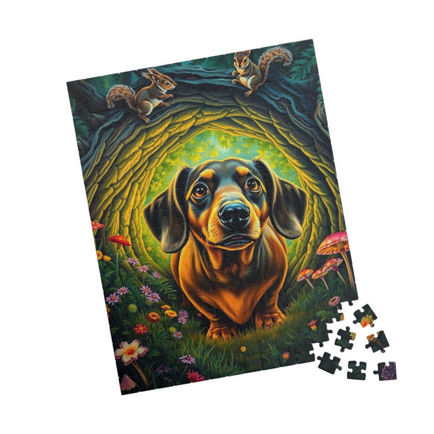 Dachshund Forest Adventure Puzzle, Animal Jigsaw Game for Adults, Dog Lover Gift for Friends, Cozy Night Activity, Mindfulness Family Fun Puzzle The Puzzle Chest