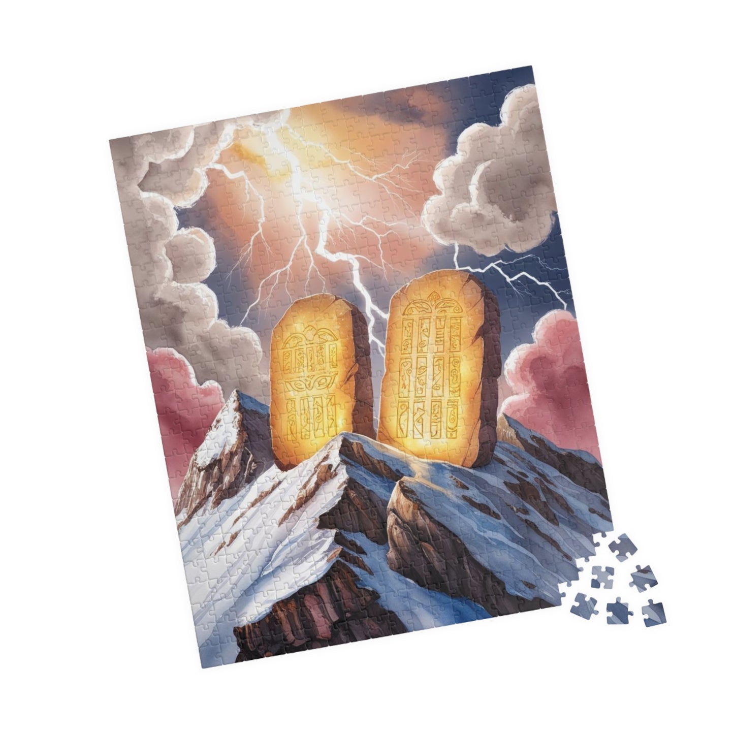 The Ten Commandments Puzzle, Stone Tablets on Mount Sinai, Religious Jigsaw, Christian Faith-Based Gift for Puzzle Lover, Bible-Themed Game Puzzle The Puzzle Chest