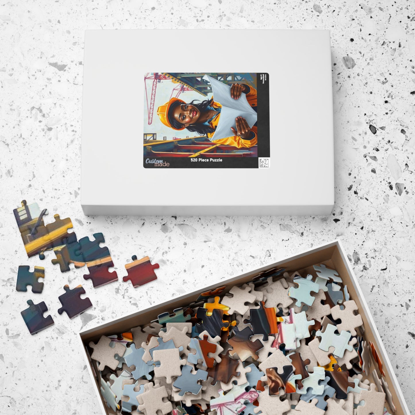 Construction Themed Puzzle - Black Woman Worker, Inspirational Black Art Jigsaw, African American Women's Empowerment Gift for Puzzle Lovers Puzzle The Puzzle Chest