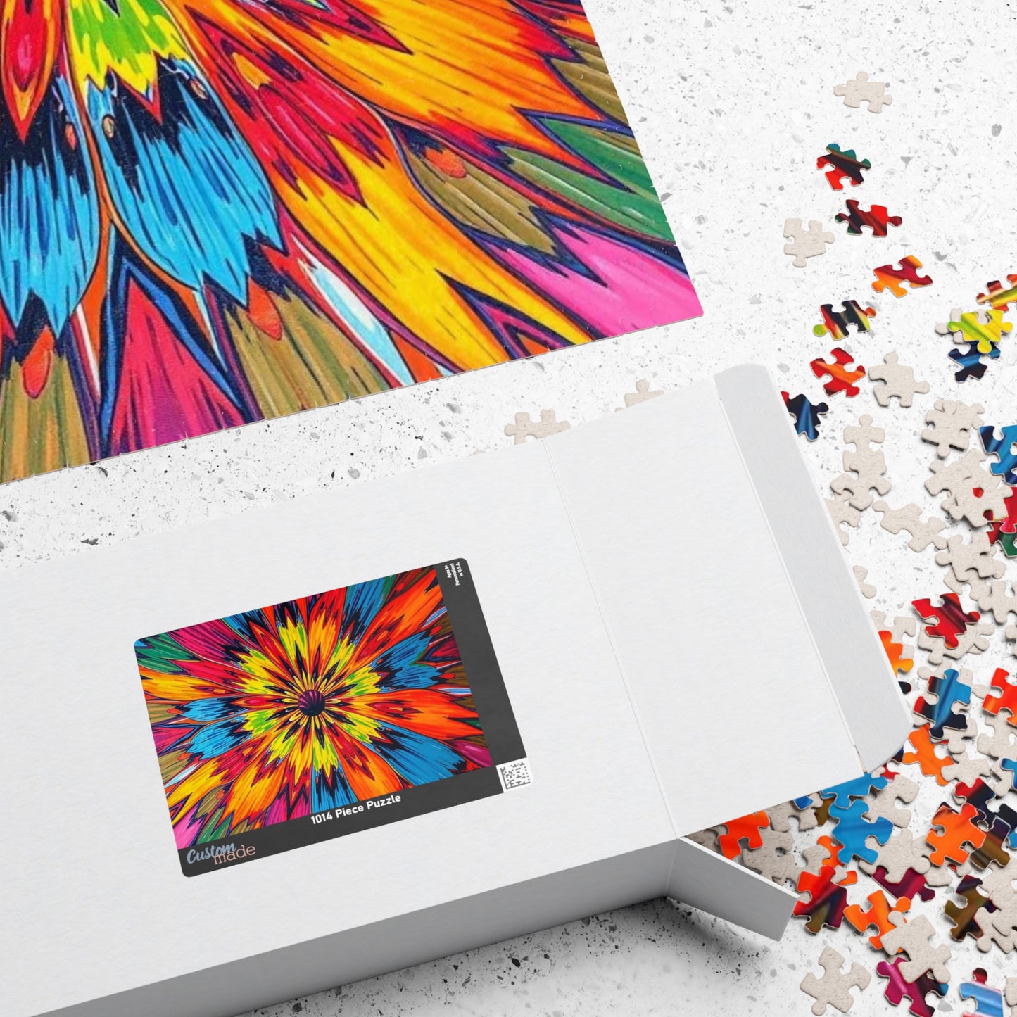 Colorful Floral Abstract Jigsaw Puzzle Game, Fun Family Game, Gift for Friend, Perfect for Parties and Celebrations, Mindful Activity Puzzle The Puzzle Chest