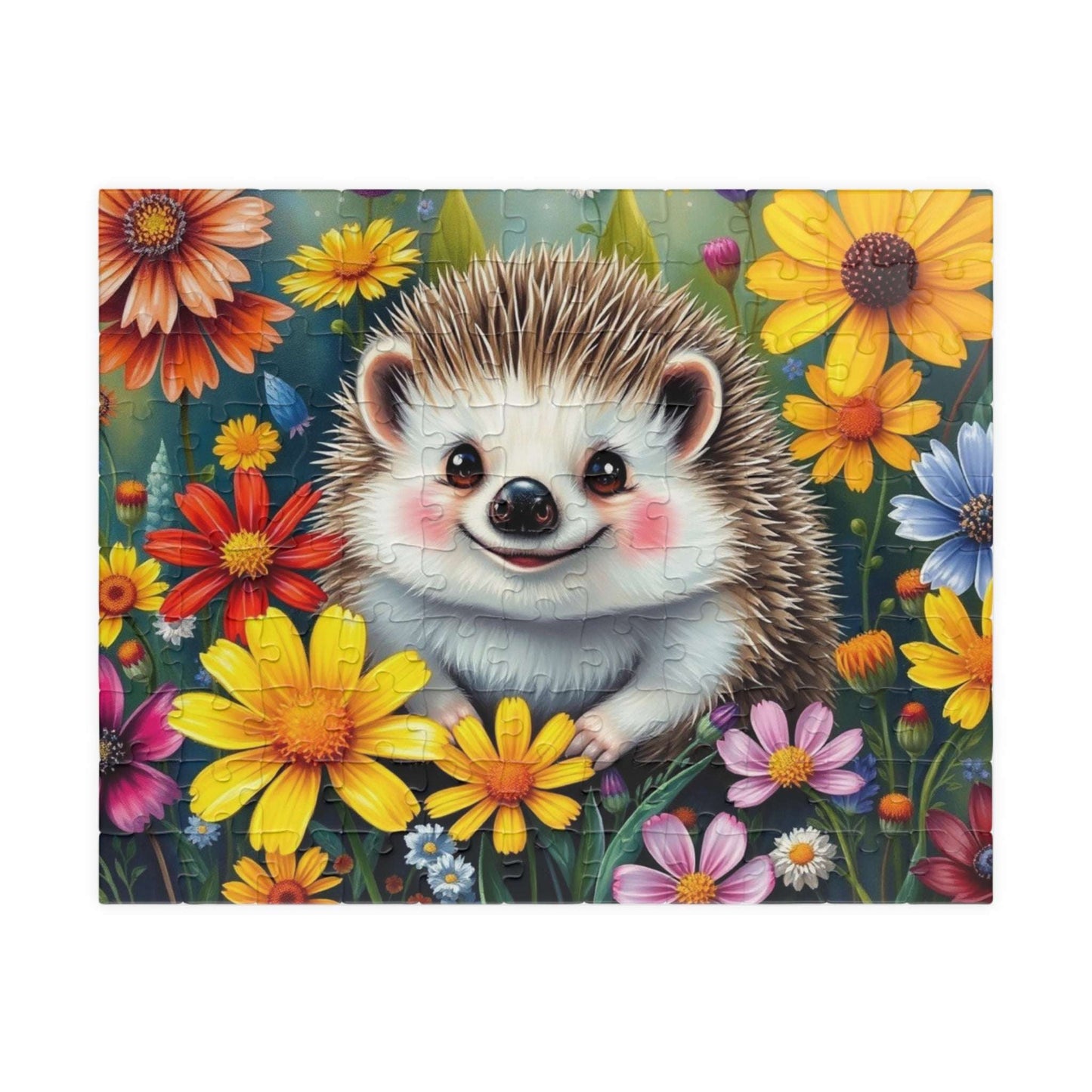 Cute Hedgehog Jigsaw Puzzle - 110 to 1014 Pieces, Family Fun Game Night, Animal Lover Holiday or Birthday Gift for Friend 110 pcs (Horizontal) Puzzle The Puzzle Chest