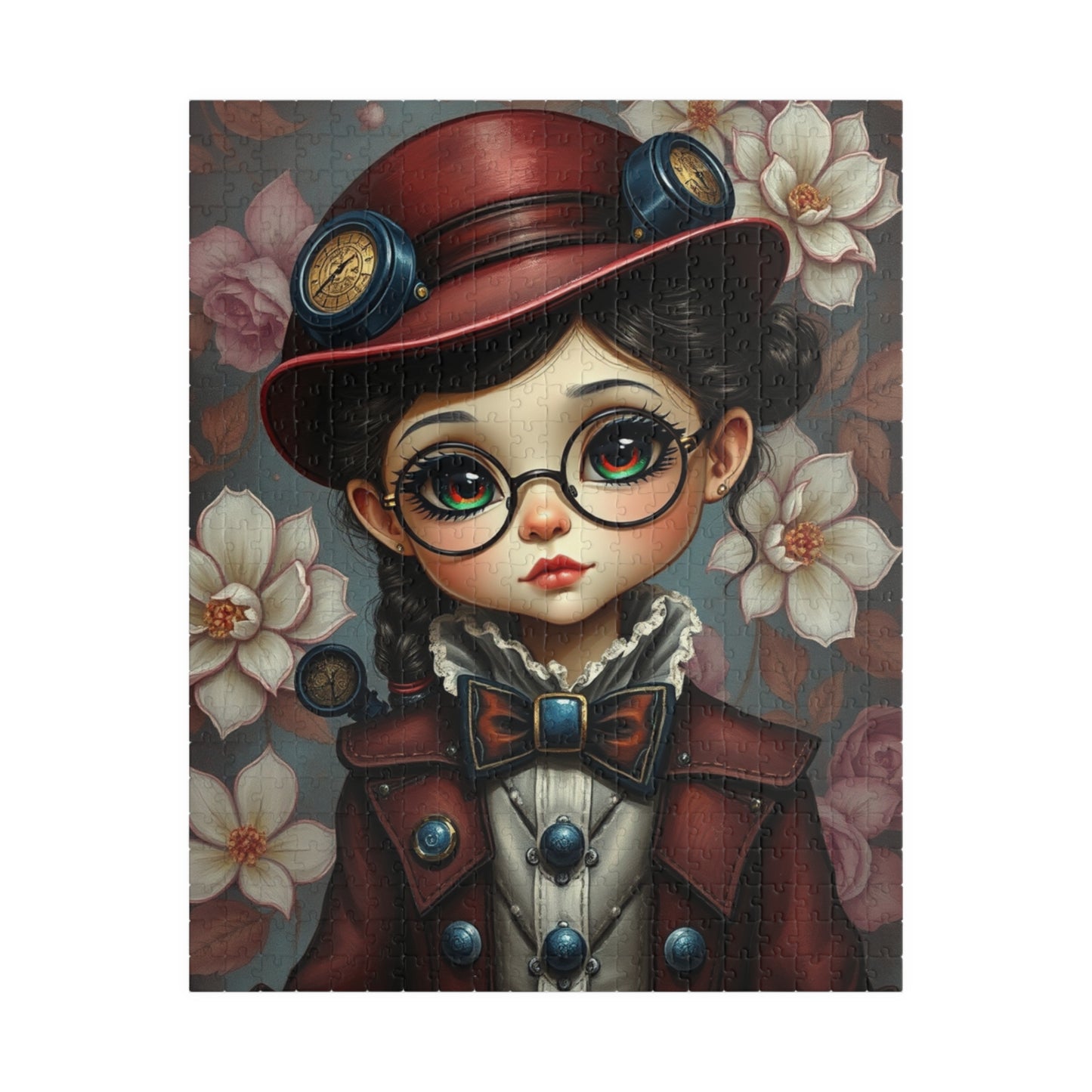 Whimsical Vintage Girl Puzzle, 110-1014 Piece Steampunk Jigsaw Game, Perfect for Family Fun, Gifts for Friends, Nostalgia Home Entertainment 520 pcs (Vertical) Puzzle The Puzzle Chest