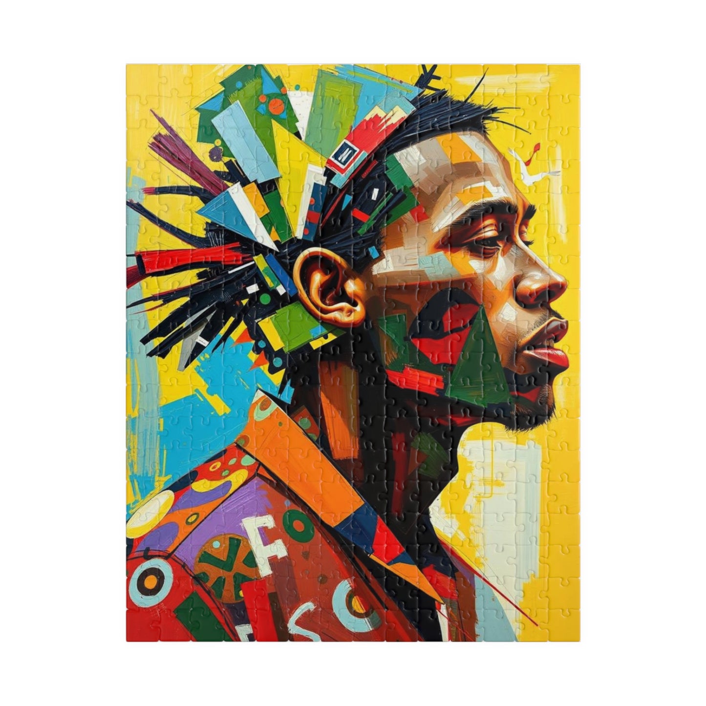 Colorful Black Man Art Puzzle - 110 to 1014 pieces, Unique Gift for Friend, Brain Teaser, Family Fun Activity, Art Enthusiast 252 pcs (Vertical) Puzzle The Puzzle Chest