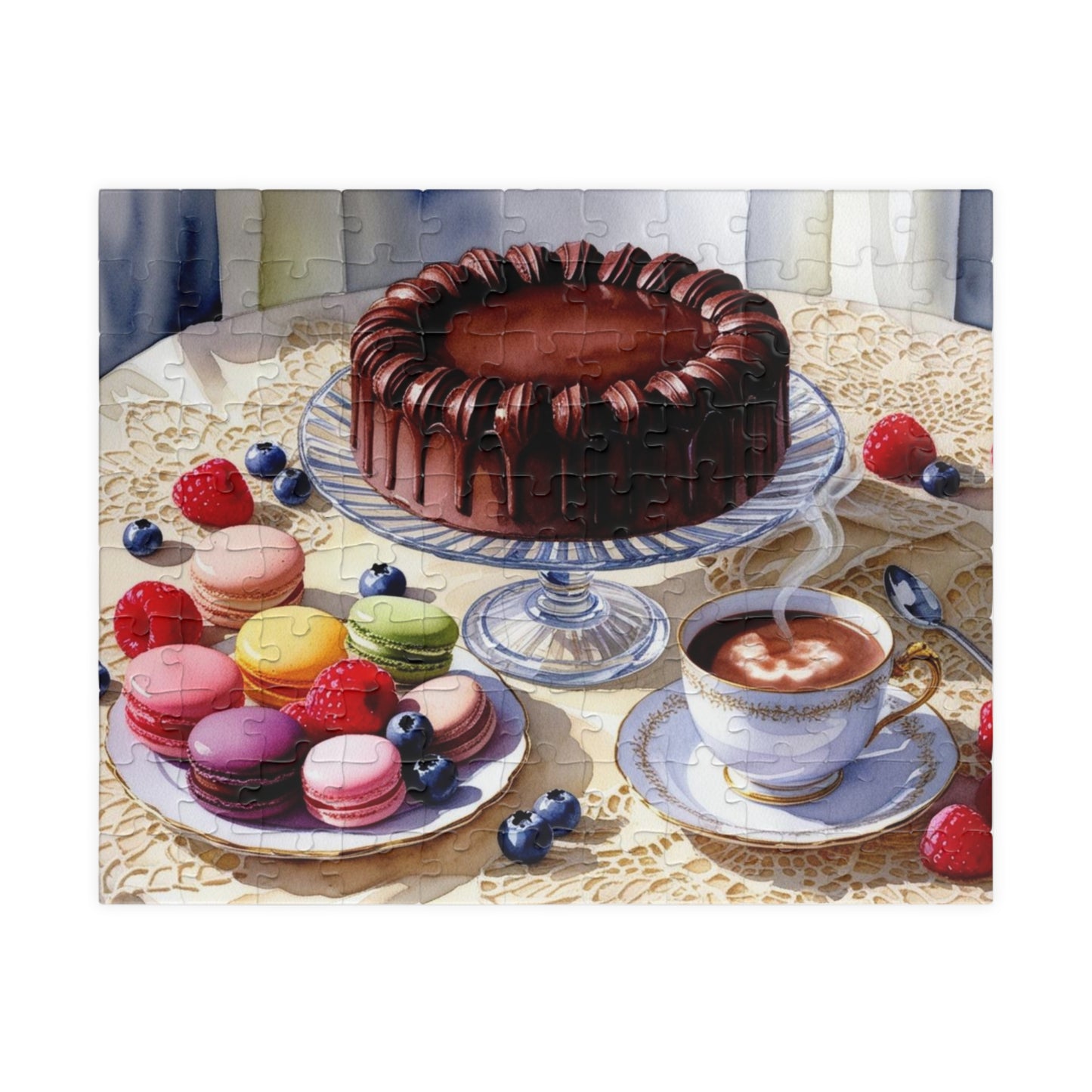 Dessert Puzzle, Chocolate Cake Food Culinary Art, Foodie Jigsaw Game Fun Family Night Entertainment, Kitchen Home Decor, Hobby 110 pcs (Horizontal) Puzzle The Puzzle Chest