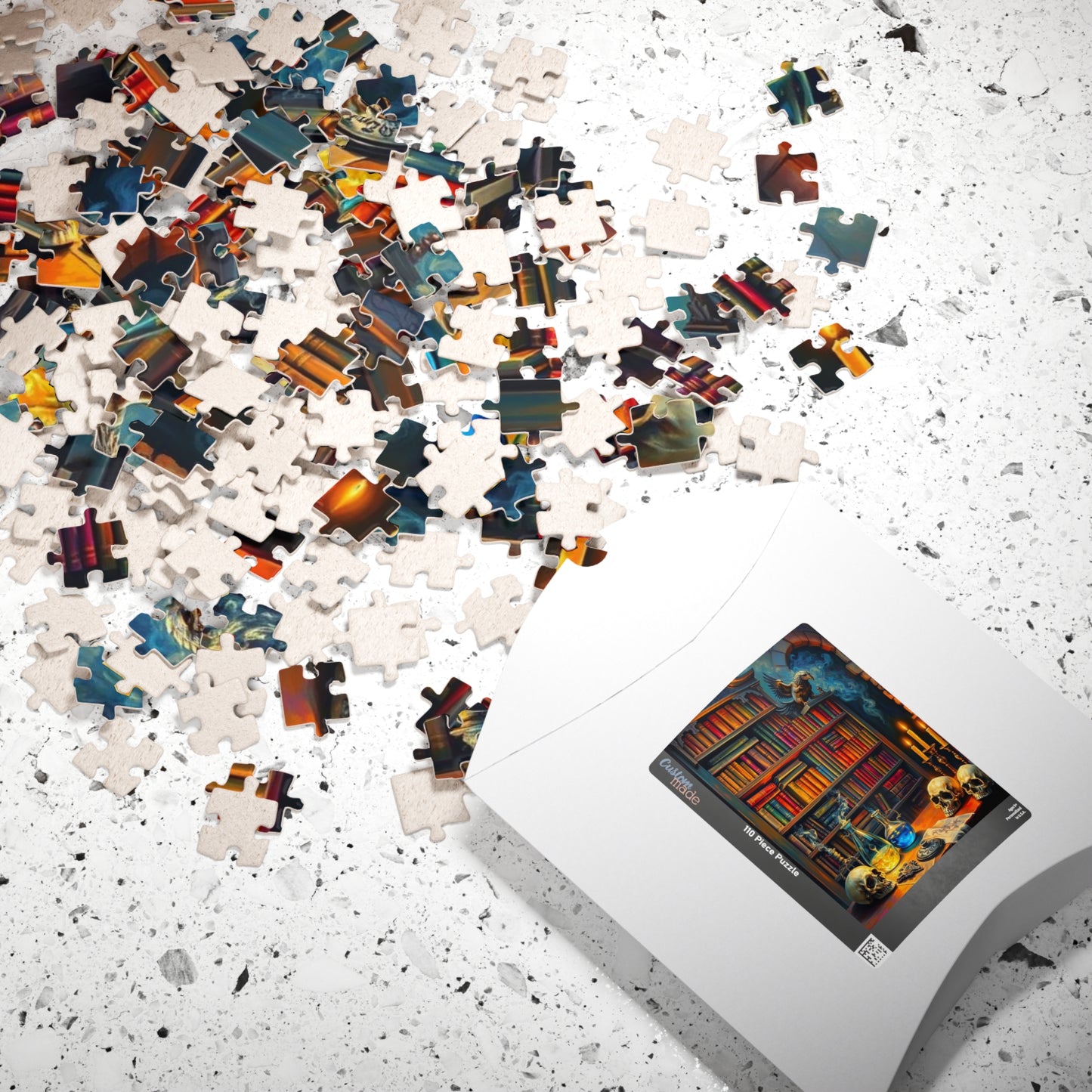 Enigmatic Library Jigsaw Puzzle - Mystical Artwork for Book Lovers, Halloween Home Decor, Family or Solo Fun, Holiday Birthday Gifts