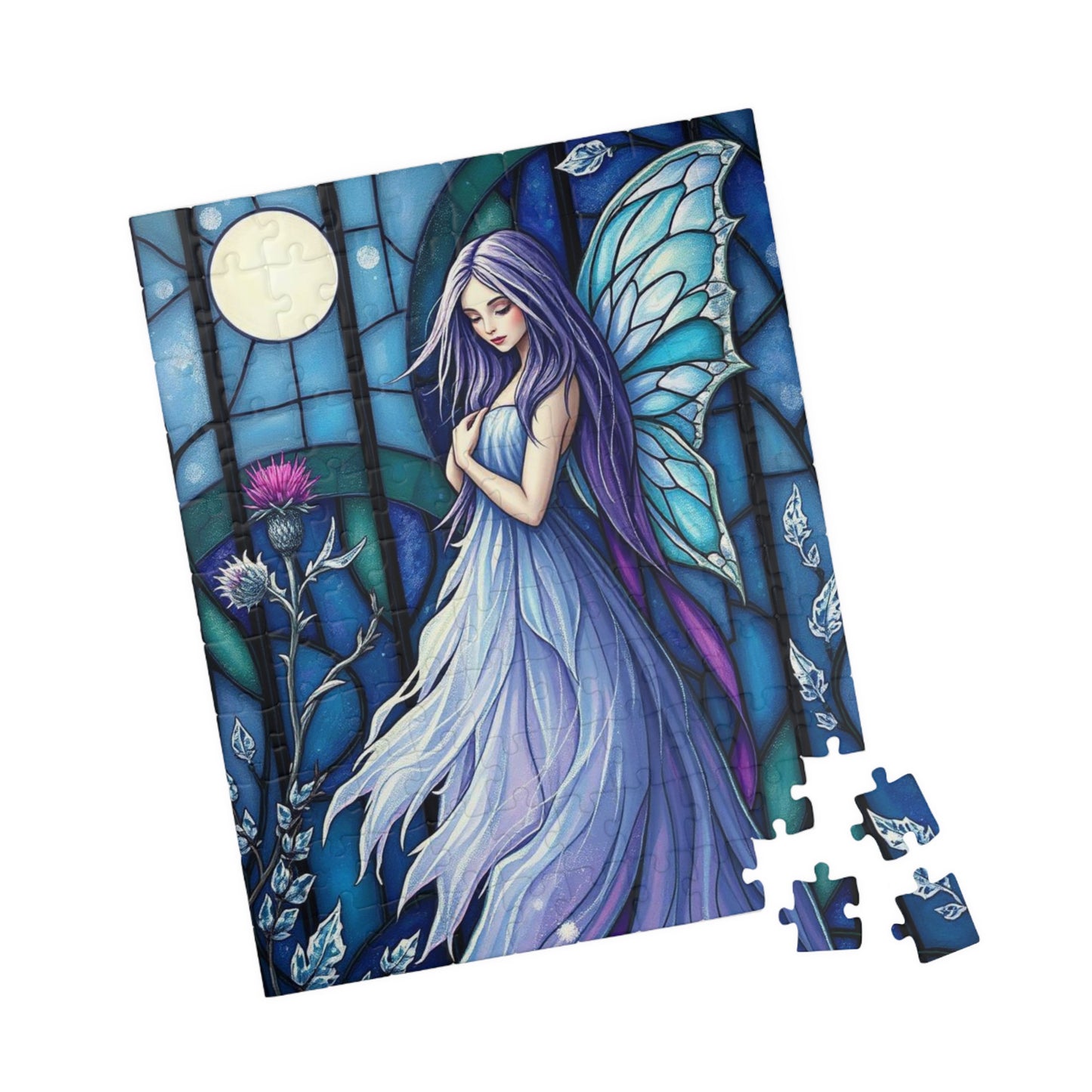 Enchanting Fairy Puzzle - Stained Glass Style 110 to 1014-Piece Jigsaw, Fantasy Lover Gift for Friends and Puzzle Enthusiasts