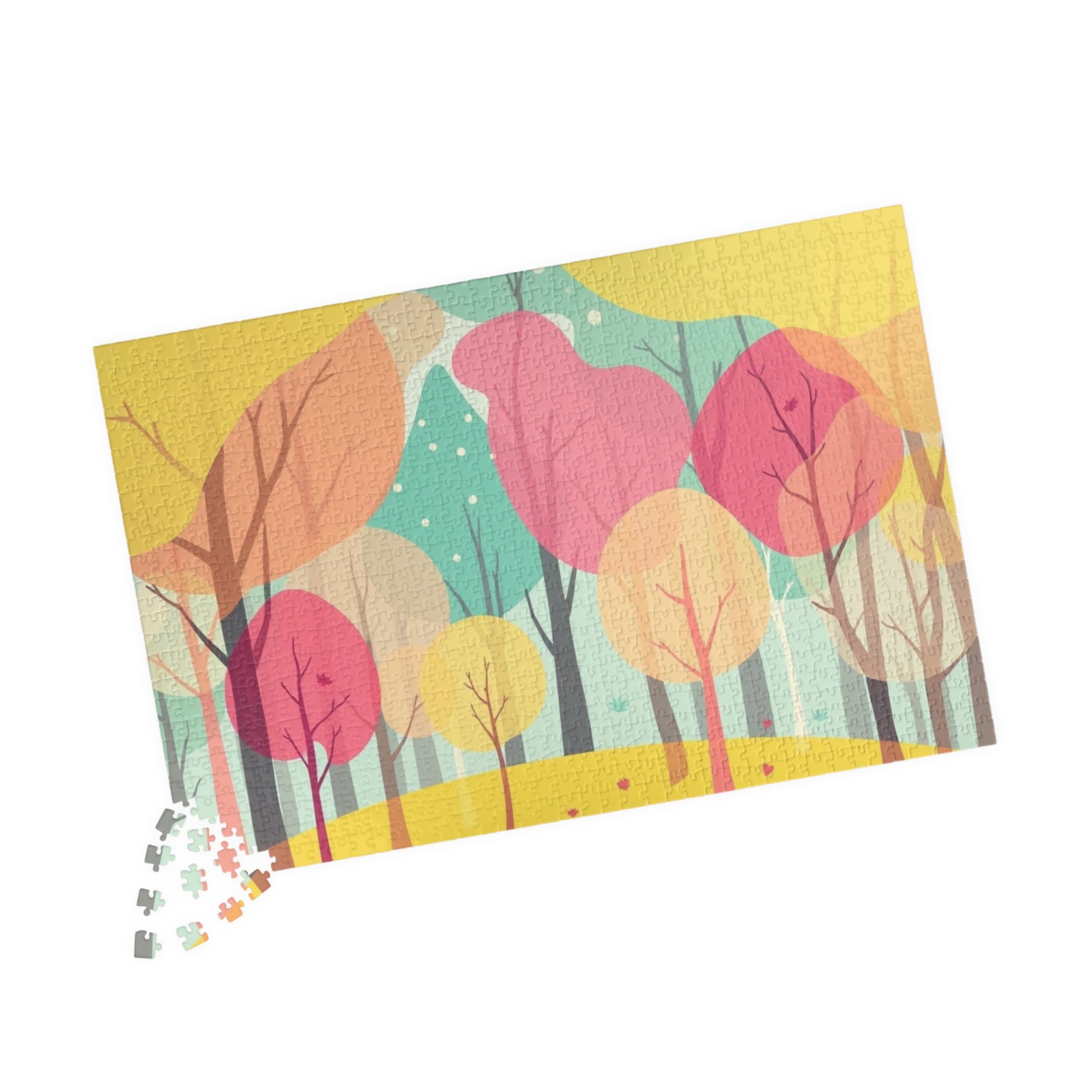 Whimsical Abstract Forest Jigsaw Puzzle - Translucent Overlapping Tree Design Puzzle The Puzzle Chest