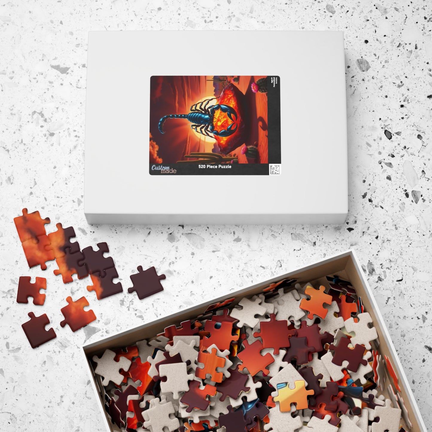 Scorpion Art Puzzle - Scorpio Zodiac Sign Jigsaw Game, Nature Inspired Fun, Gifts for Puzzle Lover, Mindfulness Activity, Home Entertainment Puzzle The Puzzle Chest