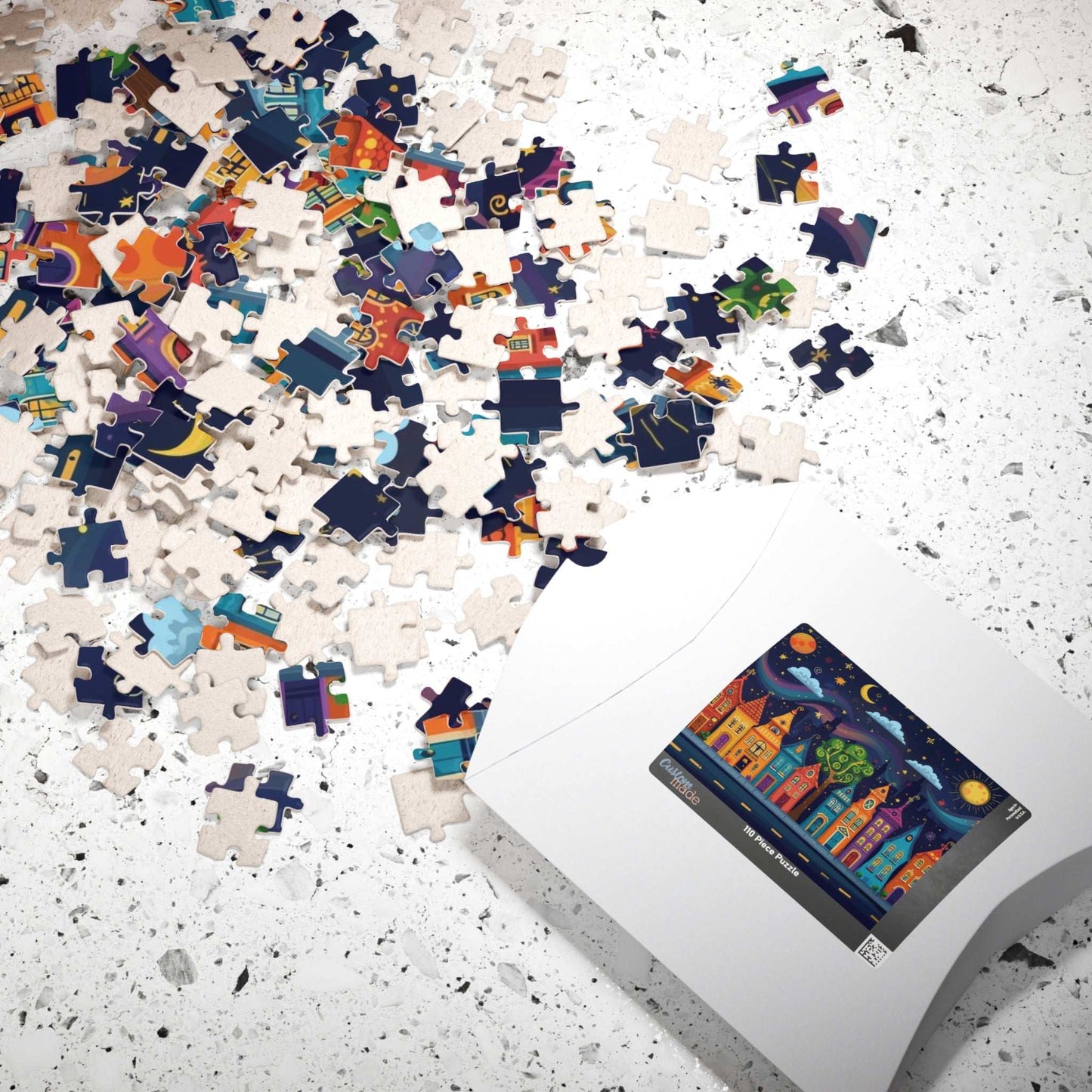 Raindrop Row Town Jigsaw Puzzle - Nighttime Village Puzzle Game Puzzle The Puzzle Chest