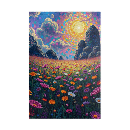 Colorful Sunrise Flower Puzzle, Floral Mosaic Jigsaw Game for Adults, Nature Art Puzzle, Family Game Night, Gift for Nature Lovers 1014 pcs (Vertical) Puzzle The Puzzle Chest