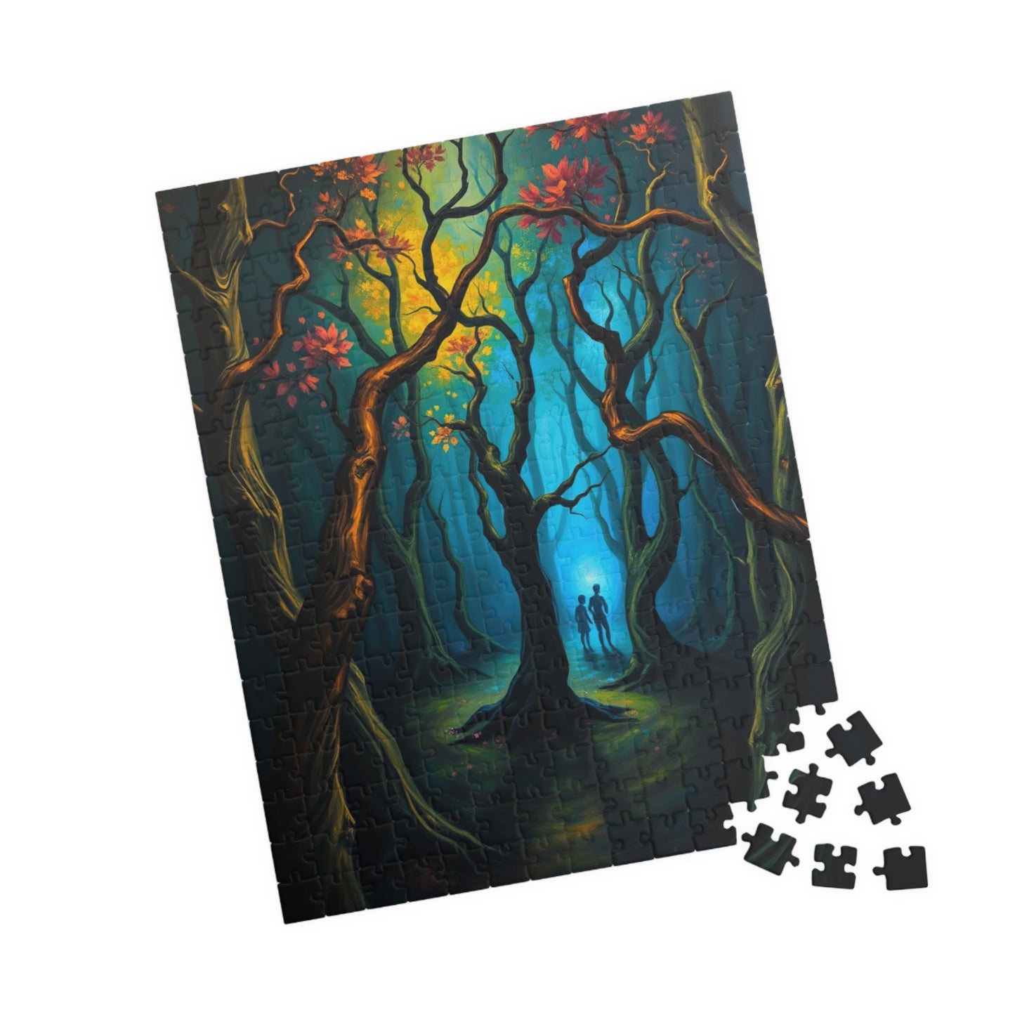 Enchanting Forest Puzzle - Ghostly Figures and Blue Mist Gothic Jigsaw Game, Perfect Gift for Nature Lovers, Family Game Night, Relaxation The Puzzle Chest