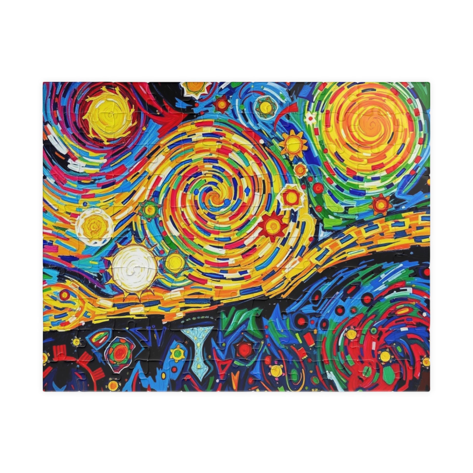 Colorful Artistic Puzzle for Adult, Vibrant Starry Night Design, Abstract Jigsaw Game 110 pcs (Horizontal) Puzzle The Puzzle Chest