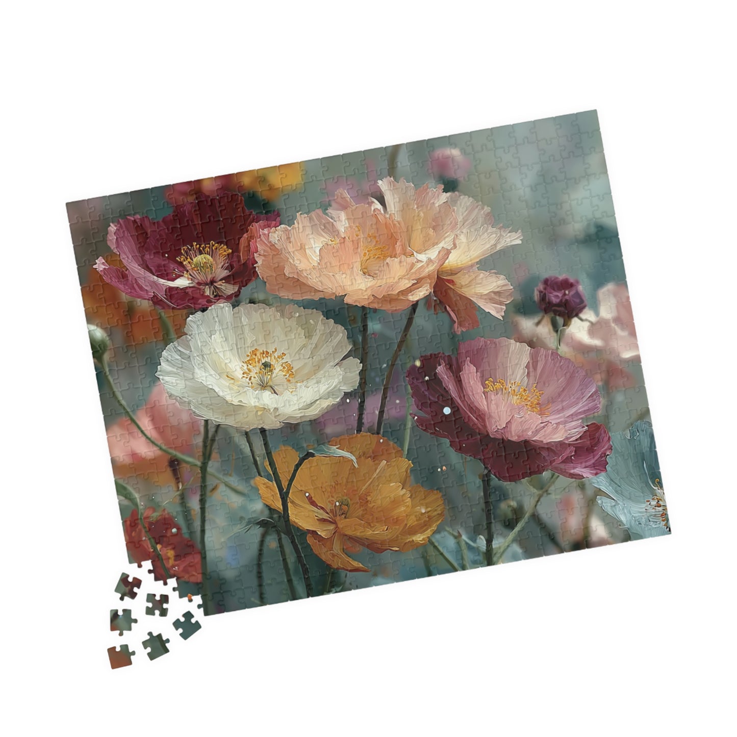 Dreamy Floral Art Jigsaw Puzzle - Whimsical Wildflowers, Botanical Artwork