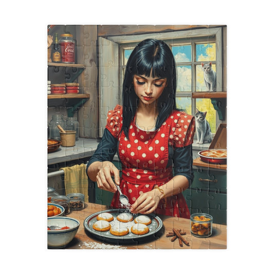 Vintage Kitchen Puzzle - 1014-Piece Jigsaw for Baking Lovers, Cozy Home Decor, Gift for Foodies, Christmas, Family Fun, Cat Theme Puzzle The Puzzle Chest
