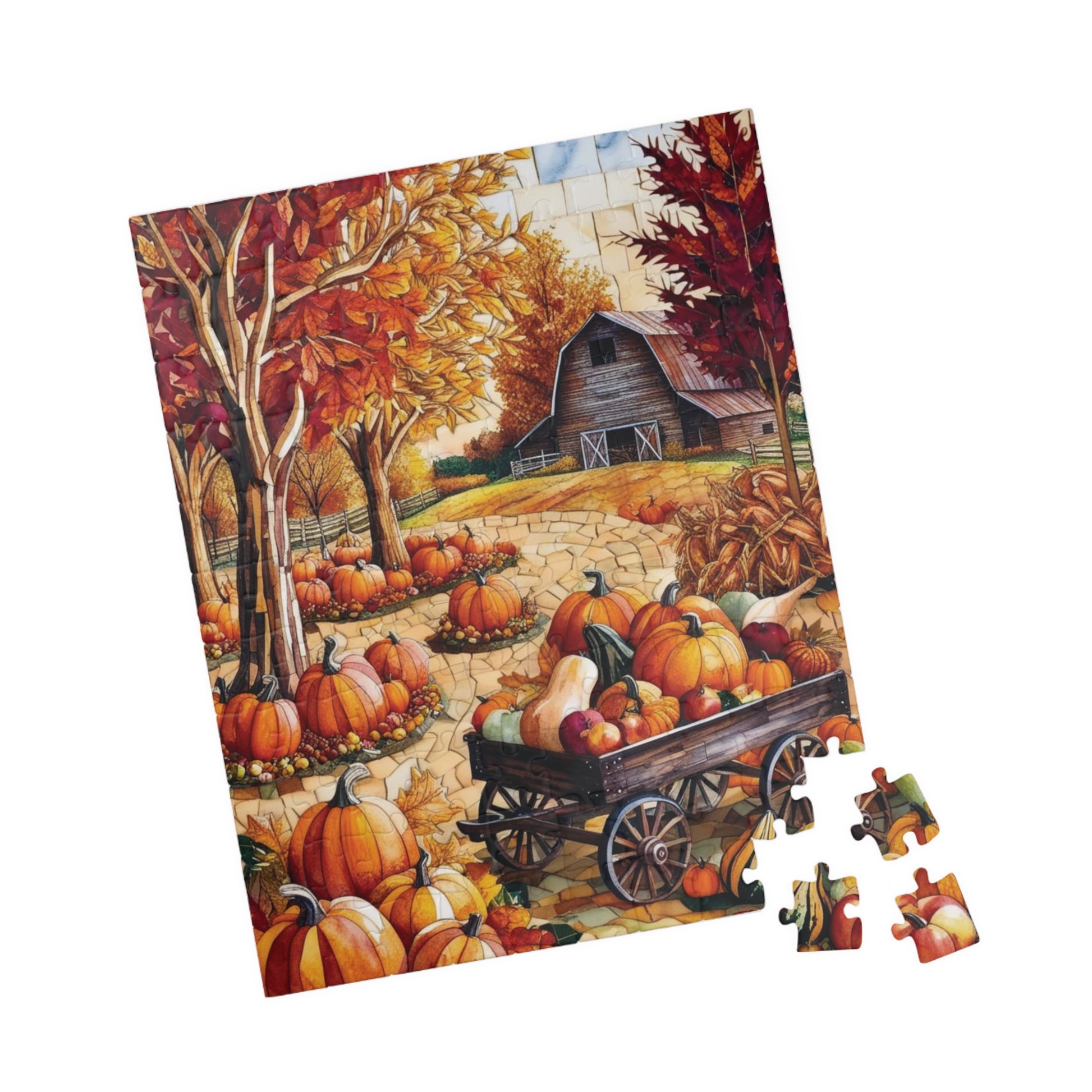 Autumn Harvest Jigsaw Puzzle, Mosaic Fall Scene Game for Adults, Gifted Puzzle Nature Enthusiasts Puzzle Lover Frameable Wall Art Puzzle The Puzzle Chest