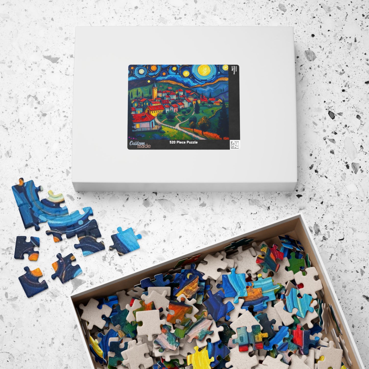 Beautiful Starry Night Village Jigsaw Puzzle Puzzle The Puzzle Chest