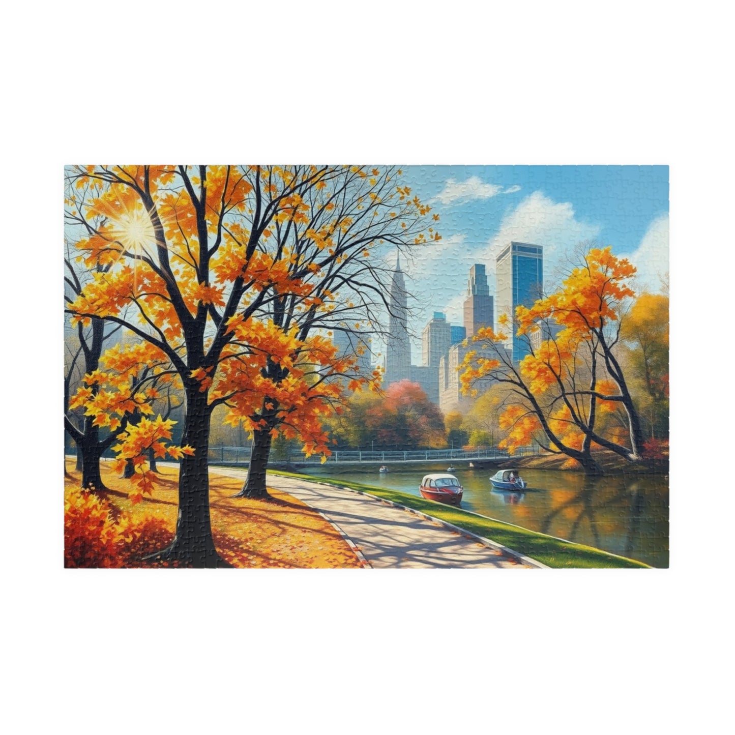 Central Park Autumn Landscape Puzzle, Nature Themed Jigsaw Game, Mindfulness Activity, Family Game Night, Puzzle Lover Gift Brain Teaser 1014 pcs (Horizontal) Puzzle The Puzzle Chest