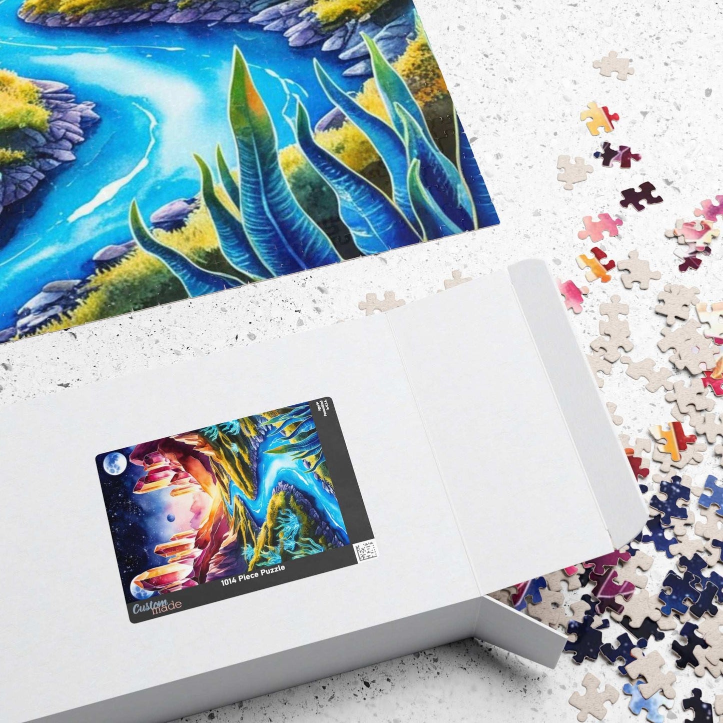 Space Puzzle - Alien Planet Landscape, Crystal Mountains, Blue Rivers, Two Moons, 520-Piece Jigsaw Game, Astronomy Gift, Galaxy Theme Puzzle The Puzzle Chest