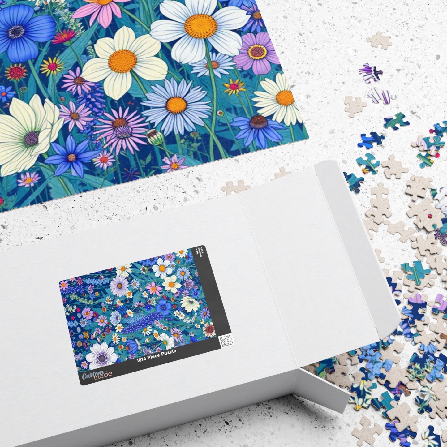 Colorful Floral Puzzle, Flower Design Jigsaw Game for Family Fun, Perfect Gift for Adults, Unique Frameable Art Puzzle The Puzzle Chest