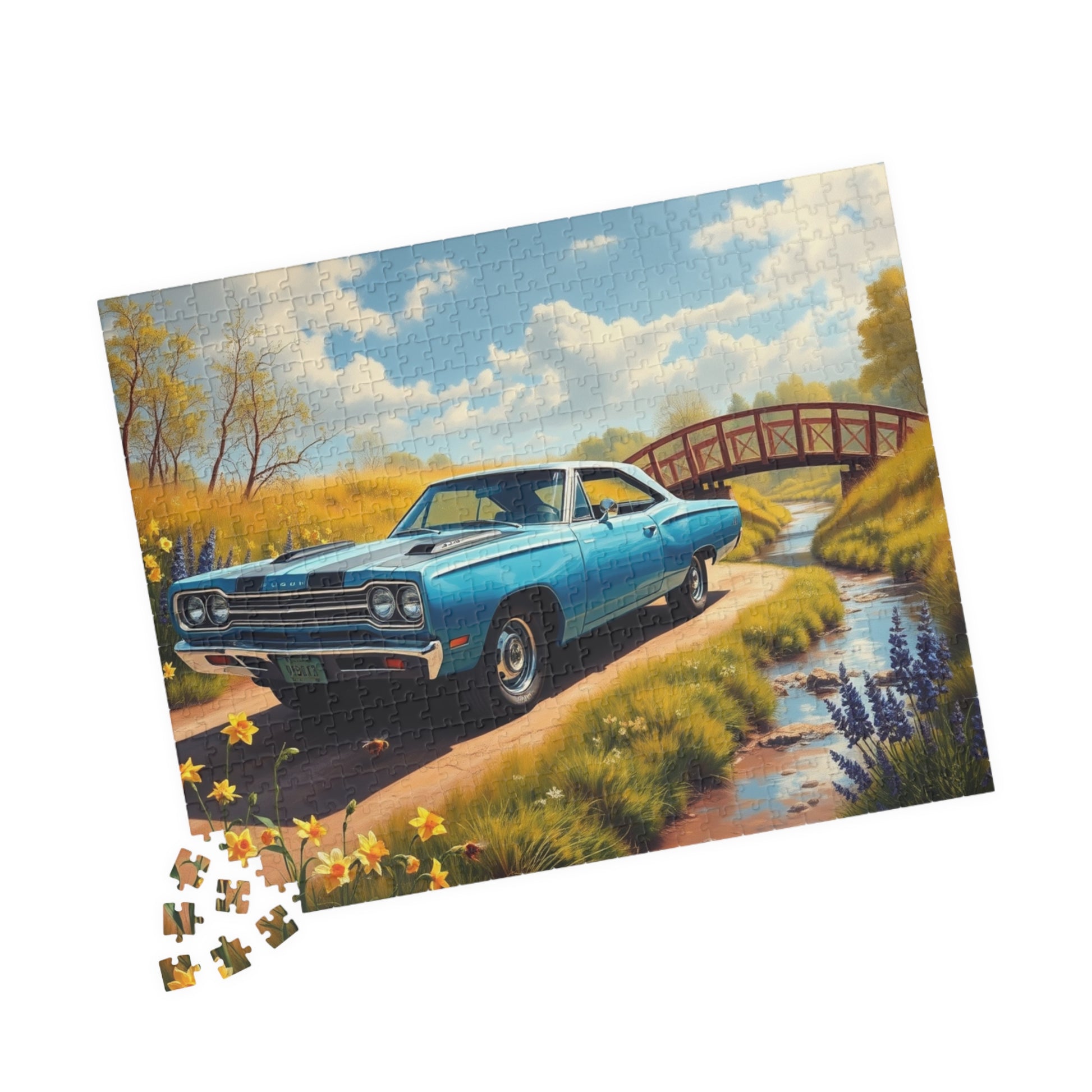 Vintage Car Jigsaw Puzzle - Nostalgic Artwork 1969 Road Runner Puzzle The Puzzle Chest