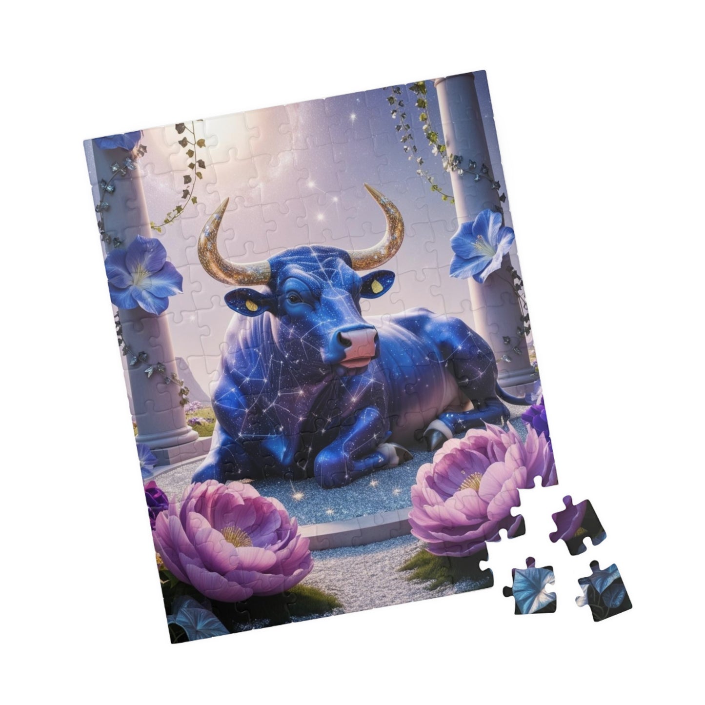 Celestial Bull Puzzle, Cosmic Taurus Zodiac Symbol Jigsaw Game, Home Entertainment, Perfect Gift for Puzzle Astrology Lover, Meditation Puzzle The Puzzle Chest