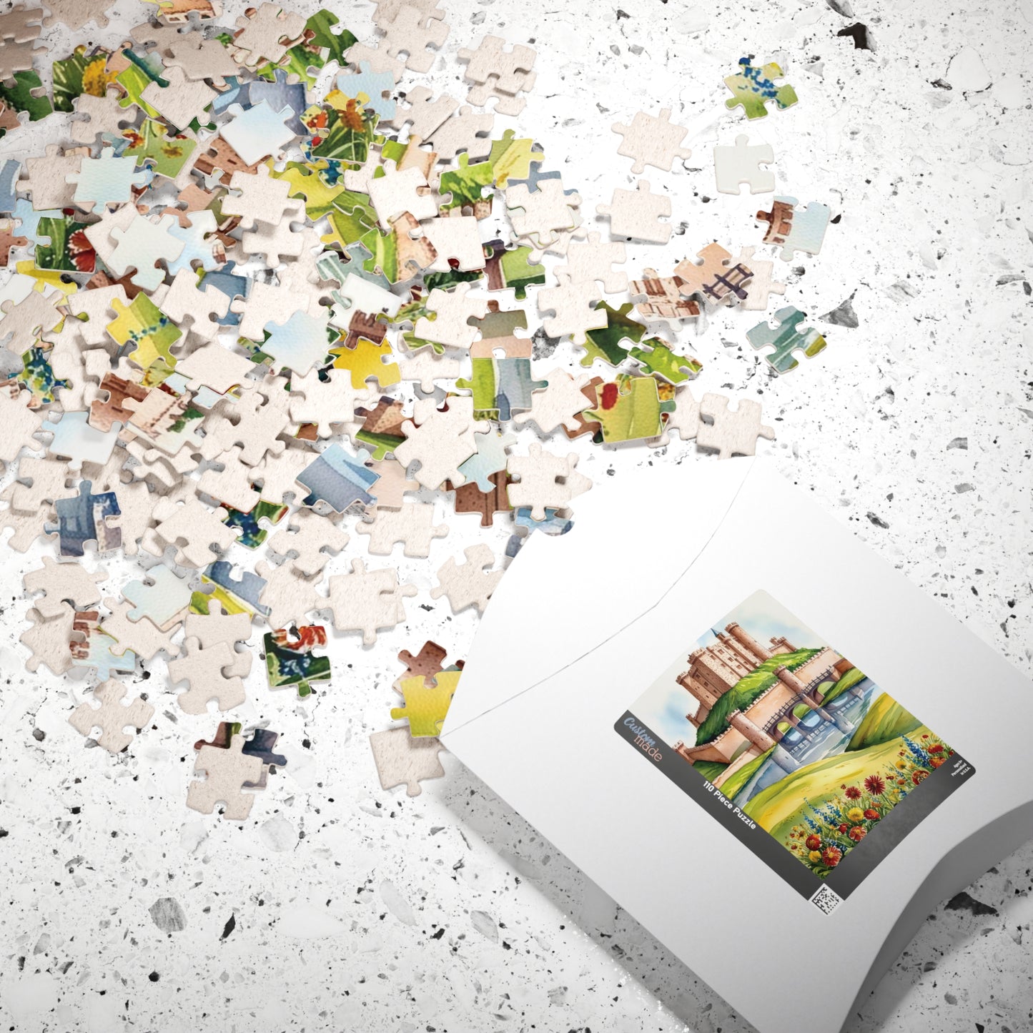 Enchanted Castle Landscape Jigsaw Puzzle, Rolling Hills and Fairytale Fortress, Ideal Gift for Medieval Art Enthusiast, Staycation Activity Puzzle The Puzzle Chest