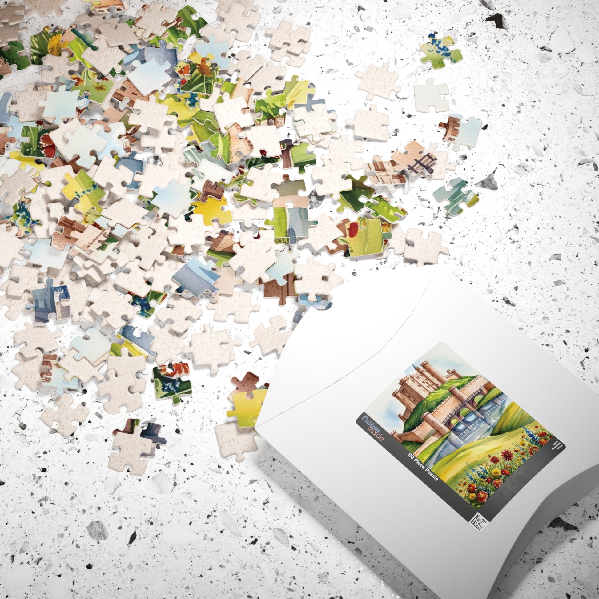 Enchanted Castle Landscape Jigsaw Puzzle, Rolling Hills and Fairytale Fortress, Ideal Gift for Medieval Art Enthusiast, Staycation Activity Puzzle The Puzzle Chest