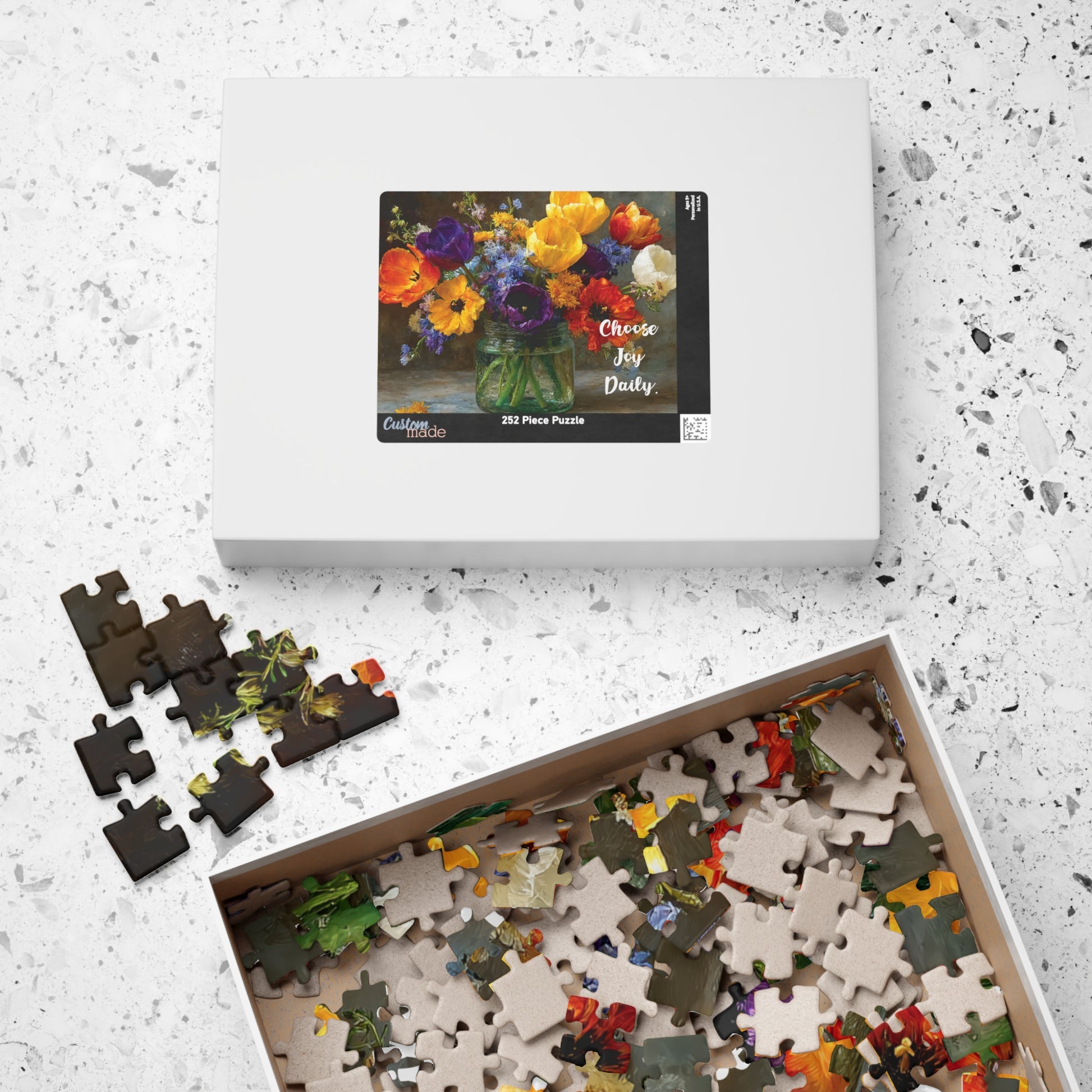Choose Joy – Radiant Moments Jigsaw Puzzle, Floral Design with Inspirational Quote, Thoughtful Gift for Flower Lover Puzzle The Puzzle Chest