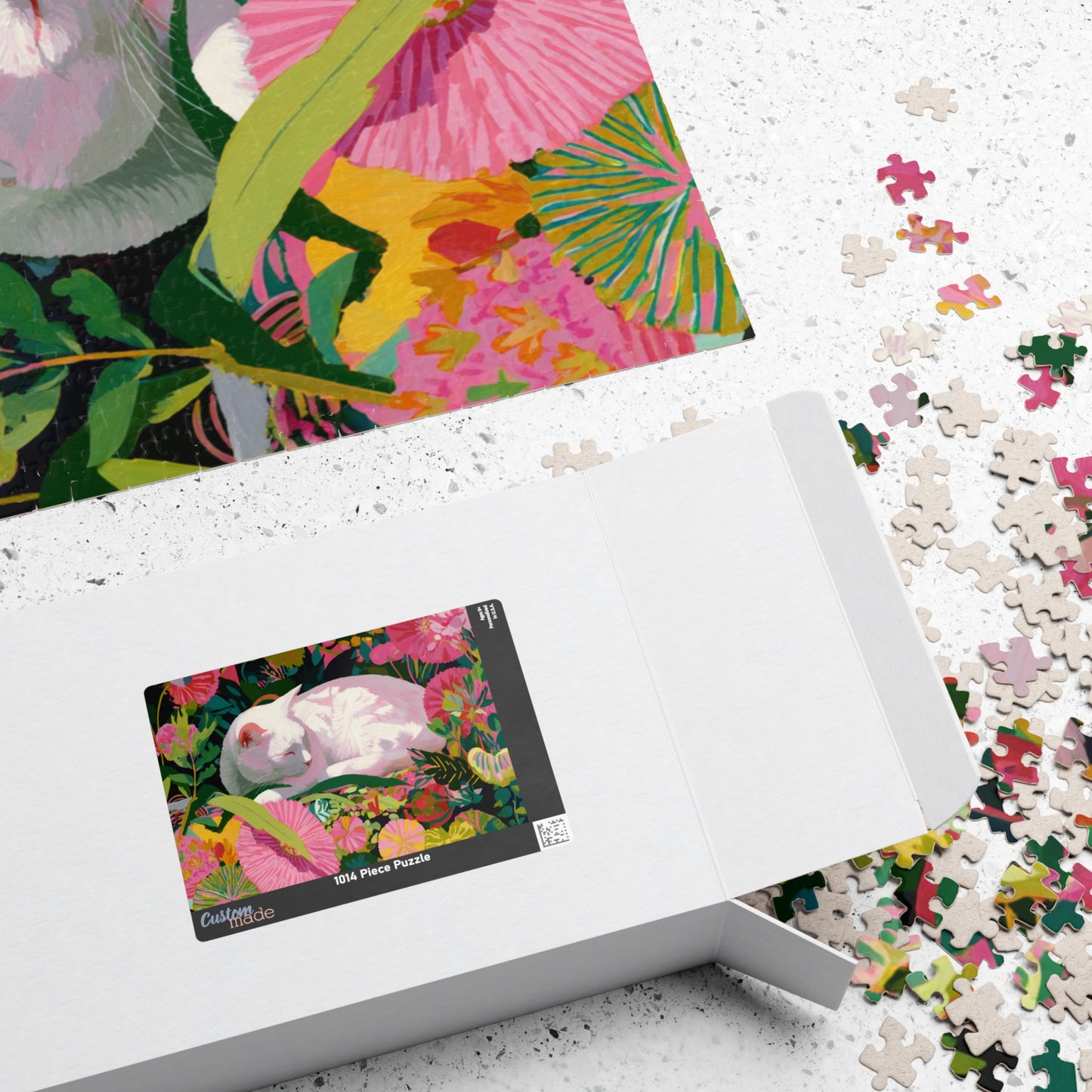 The Sleeping Garden Cat – Bright Fauvist Garden Jigsaw Puzzle, Animal Theme Nature and Cat Art Puzzle Puzzle The Puzzle Chest