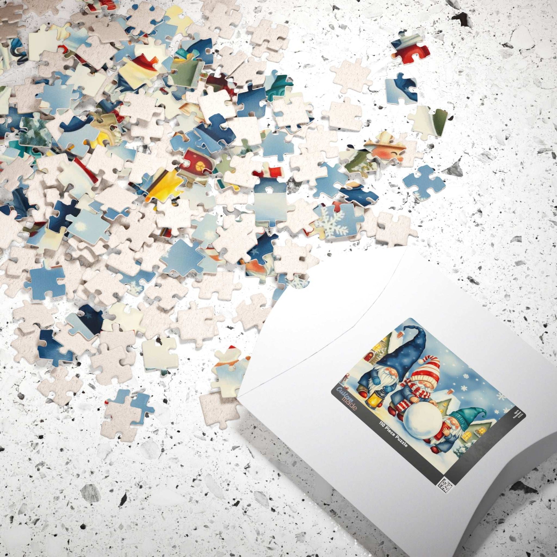 Snowy Village Gnome Puzzle - Winter Themed Jigsaw Game Puzzle The Puzzle Chest
