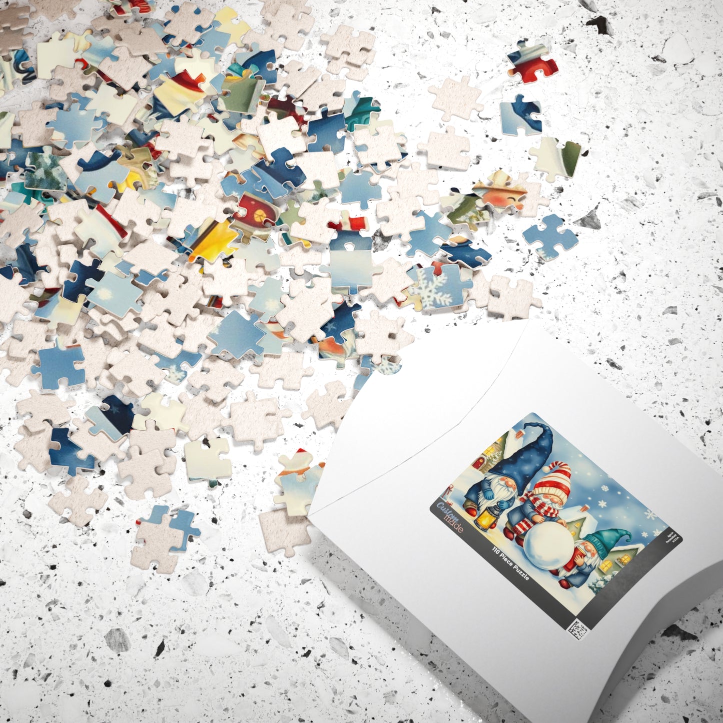 Snowy Village Gnome Puzzle - Winter Themed Jigsaw Game Puzzle The Puzzle Chest