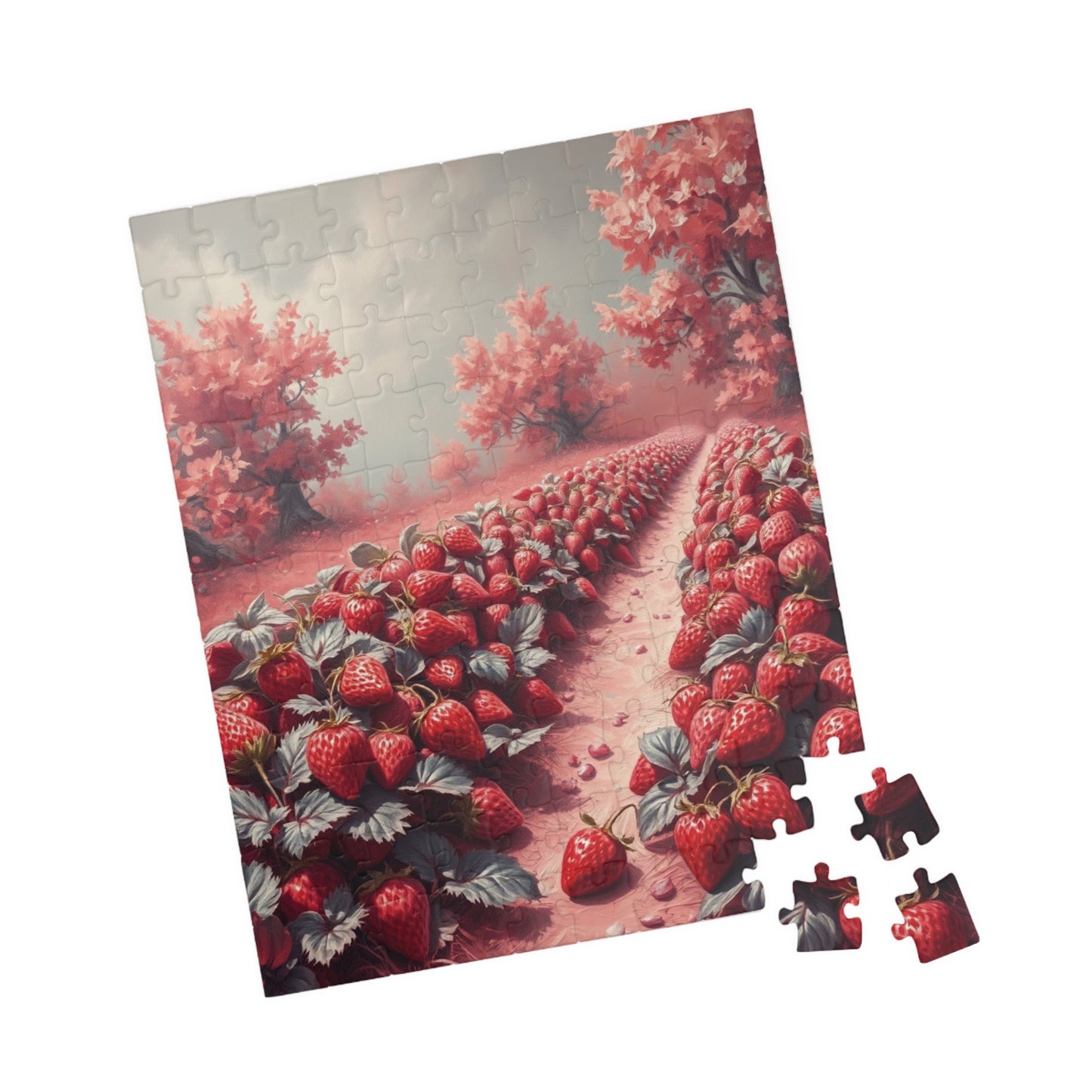 Mystic Strawberry Patch Jigsaw Puzzle (110-1014 Piece) - Surreal Infrared Tones, Enchanting Atmosphere, Dreamlike Puzzle, Fun Family 110 pcs (Vertical) Puzzle The Puzzle Chest