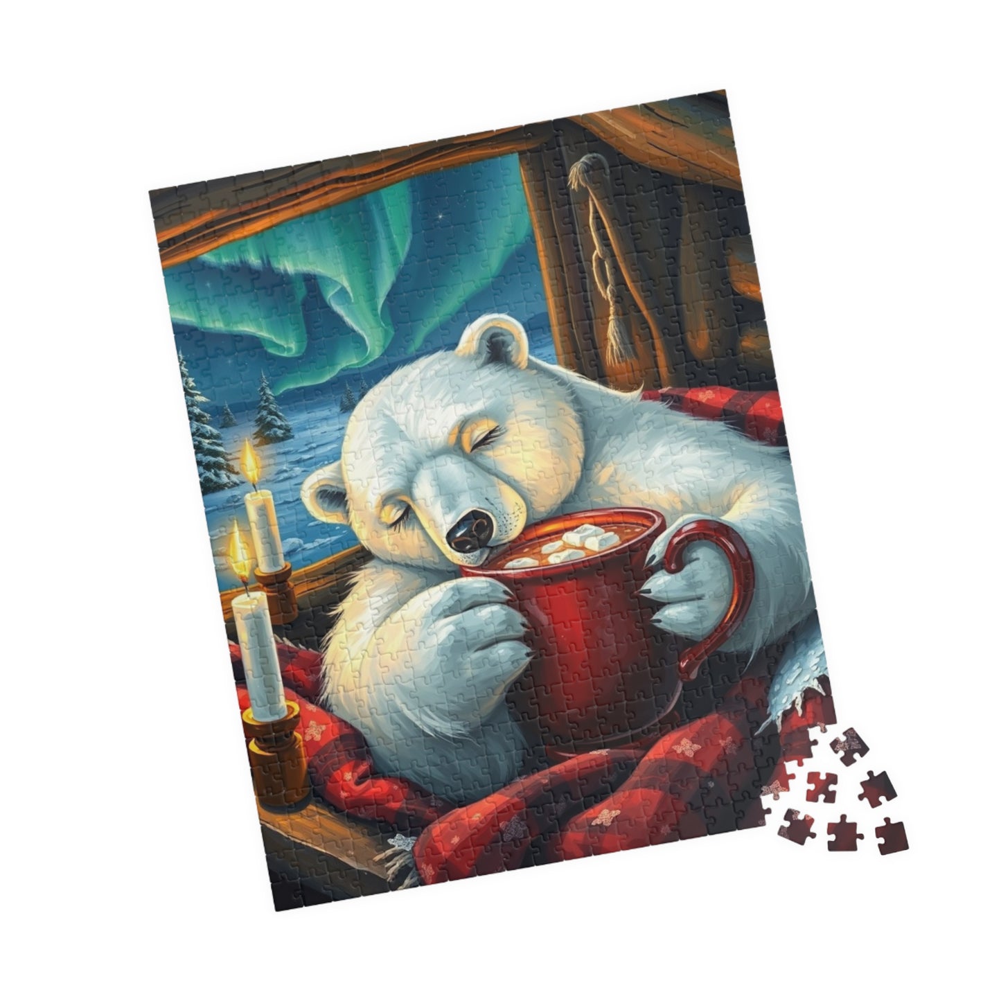 Cozy Winter Bear Jigsaw Puzzle, Gift for Friends Animal Lover, Indoor Activity Ideal for Holiday Fun, Family Game Night, Unique Brain Teaser Puzzle The Puzzle Chest