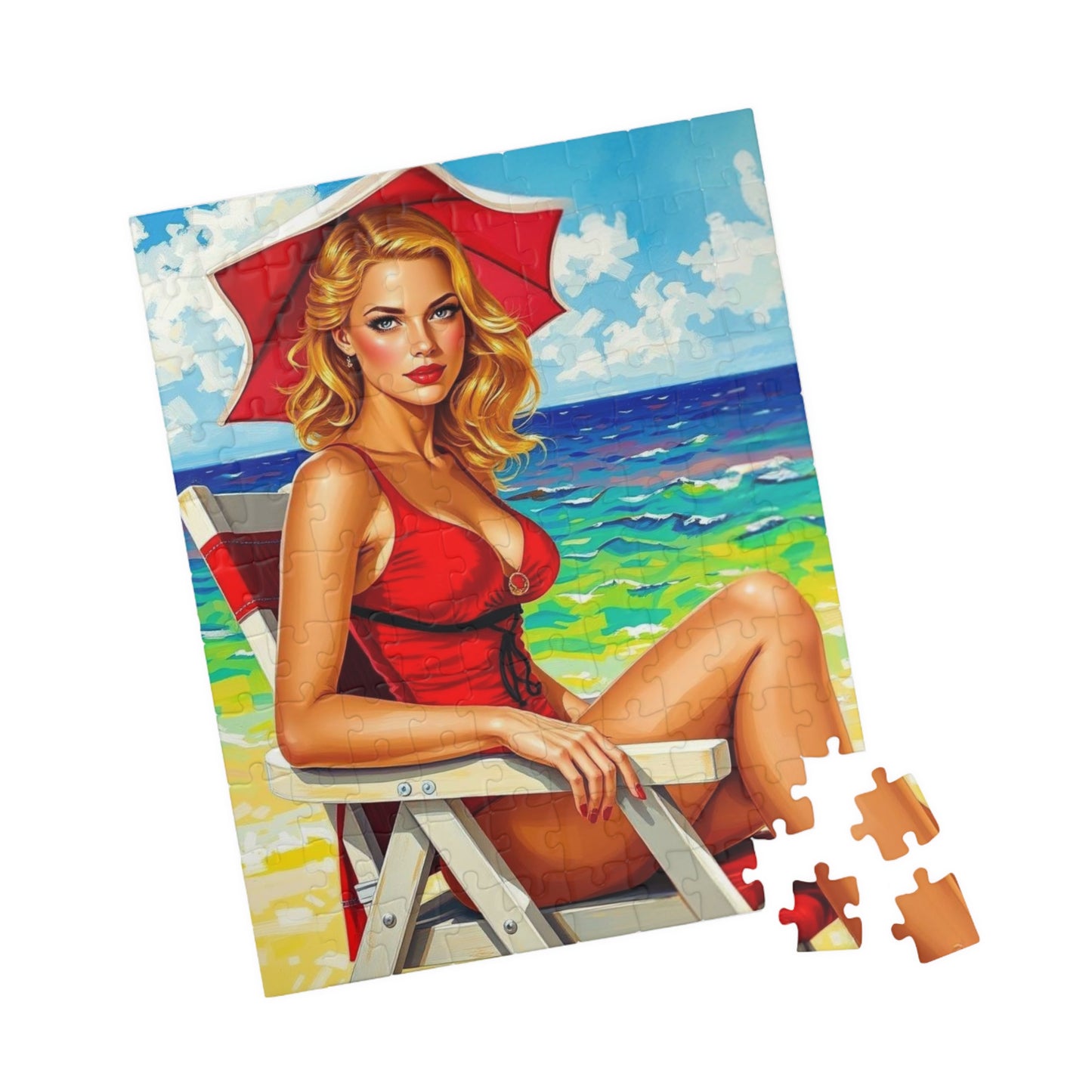 Retro Beach Scene Puzzle, Vintage Art Puzzle for Adults, 110-1014-Piece, Fun Family Activity, Gift for Puzzle Lovers, Summer Vibes, Home The Puzzle Chest