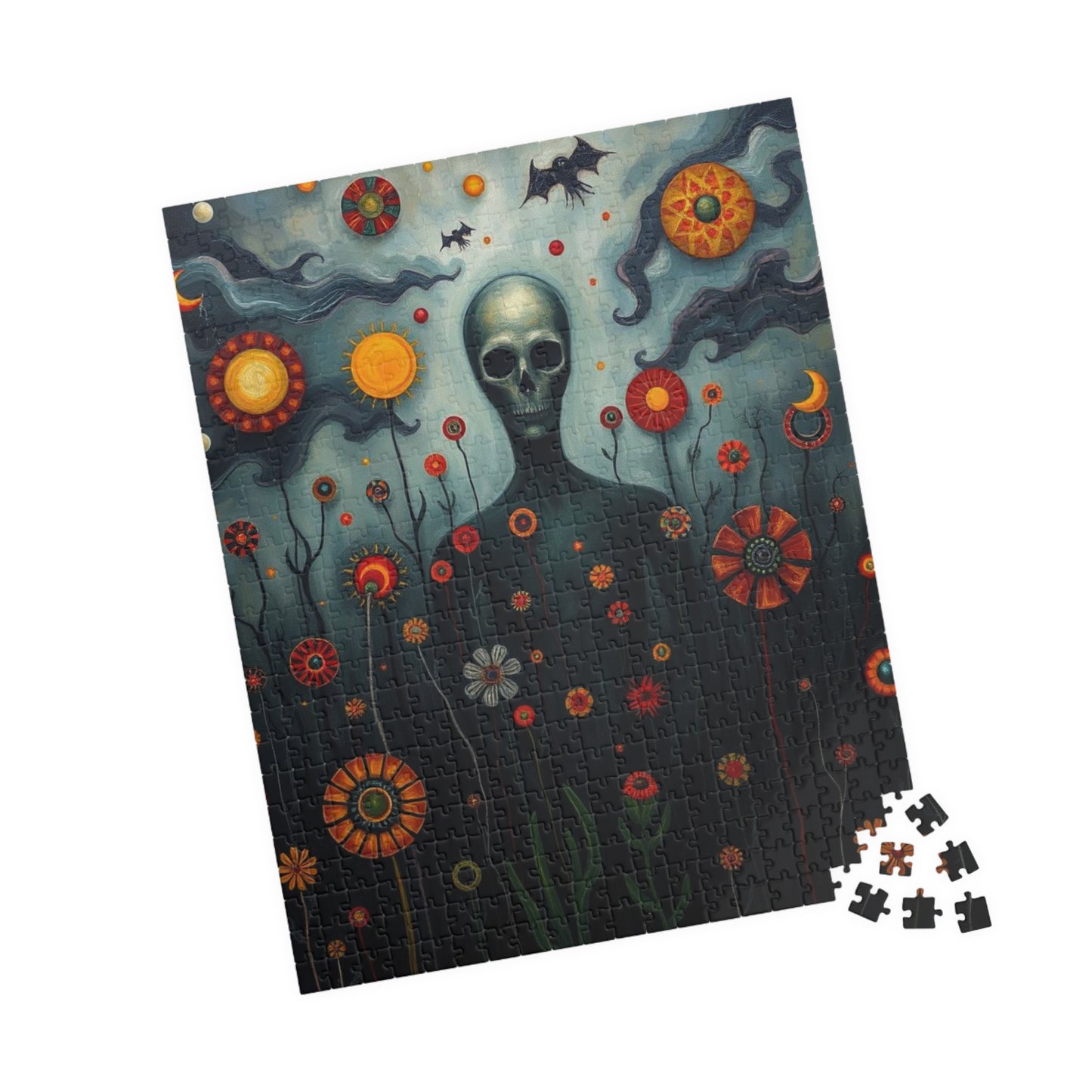 Mystical Skull Puzzle, Unique Art Puzzle, 110, 252, 520, 1014-piece, Home Entertainment, Gift for Puzzle Lovers, Halloween Decor Puzzle The Puzzle Chest