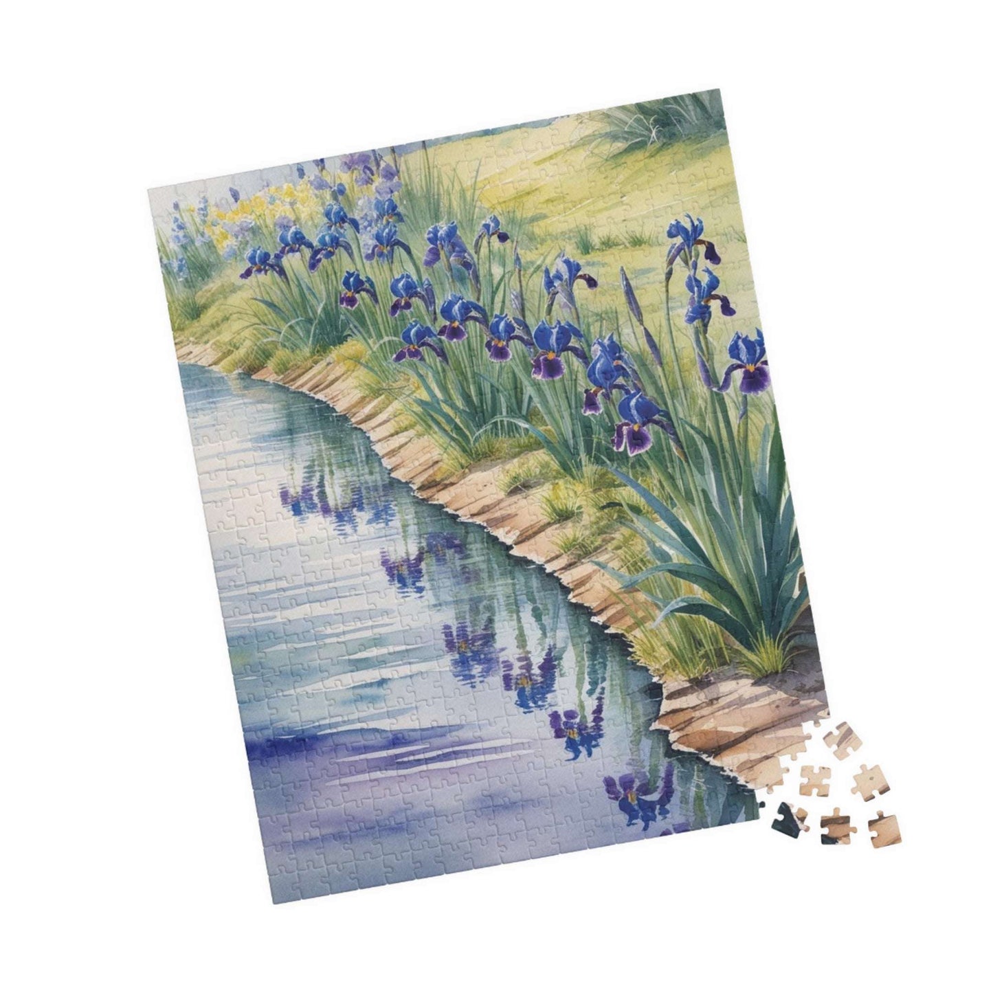 Wildflower Relaxing River Puzzle, Scenic Riverside with Bluebells and Irises in Reflection, Nature-Inspired Jigsaw Game, Puzzle Lover Gift Puzzle The Puzzle Chest