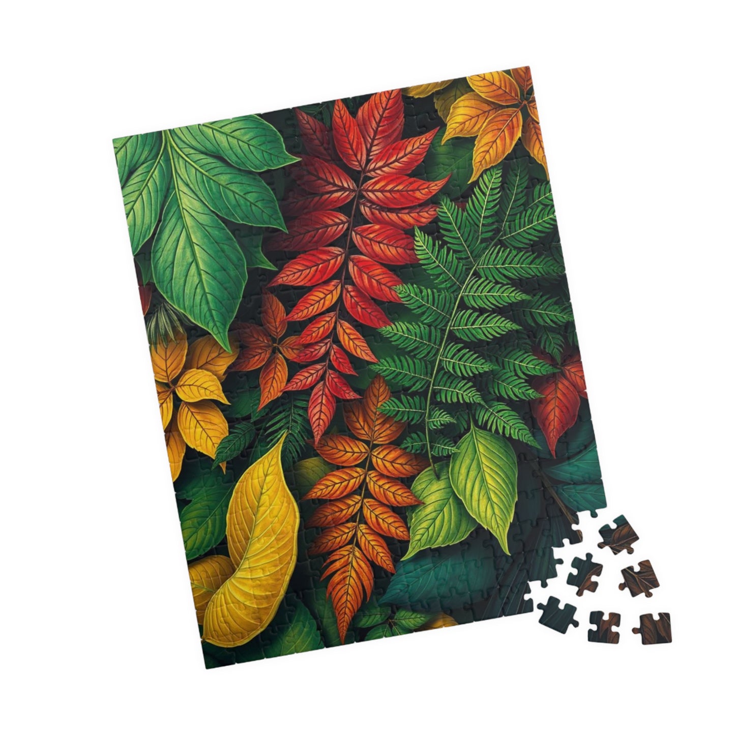 Chaotic Autumn Leaves Jigsaw Puzzle - Colorful Nature Scene, Family Game Night, Cozy Gift for Plant Lover Creative Hobby Puzzle The Puzzle Chest