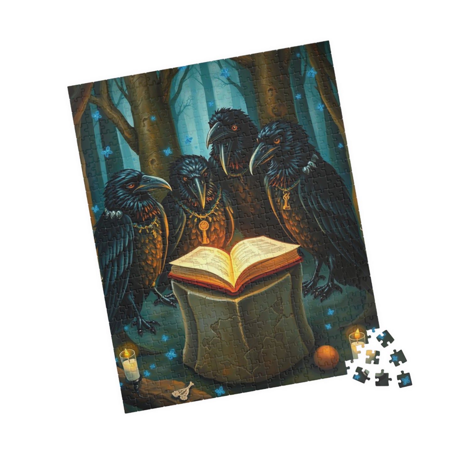 Mystical Raven Puzzle - Enchanting 110, 252, 520, 1014-piece Jigsaw Dark Fantasy Art Creative Birthday or Holiday Gift for Puzzle Lovers