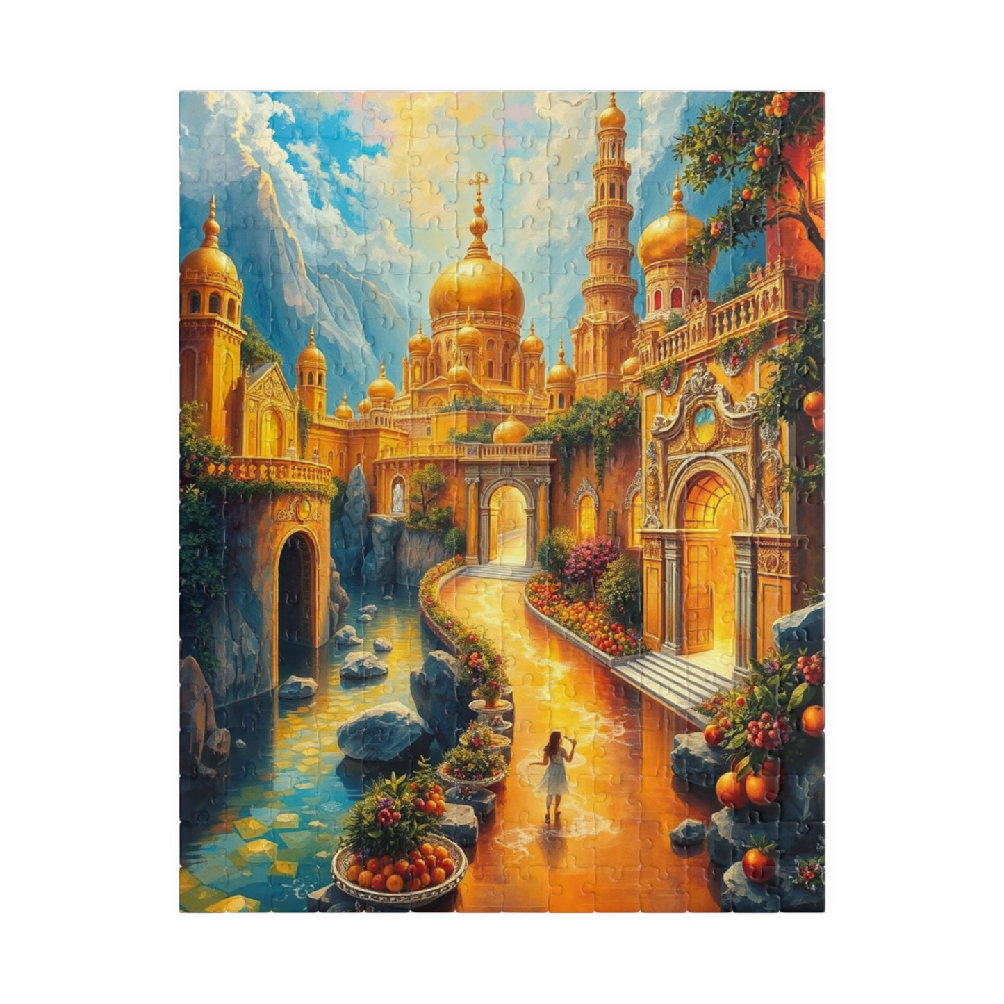 New Jerusalem Jigsaw Puzzle, Shining City of Gold and Crystal, Faith-Based Tabletop Game, Religious Theme, Mindfulness Activity, Giftable 252 pcs (Vertical) Puzzle The Puzzle Chest