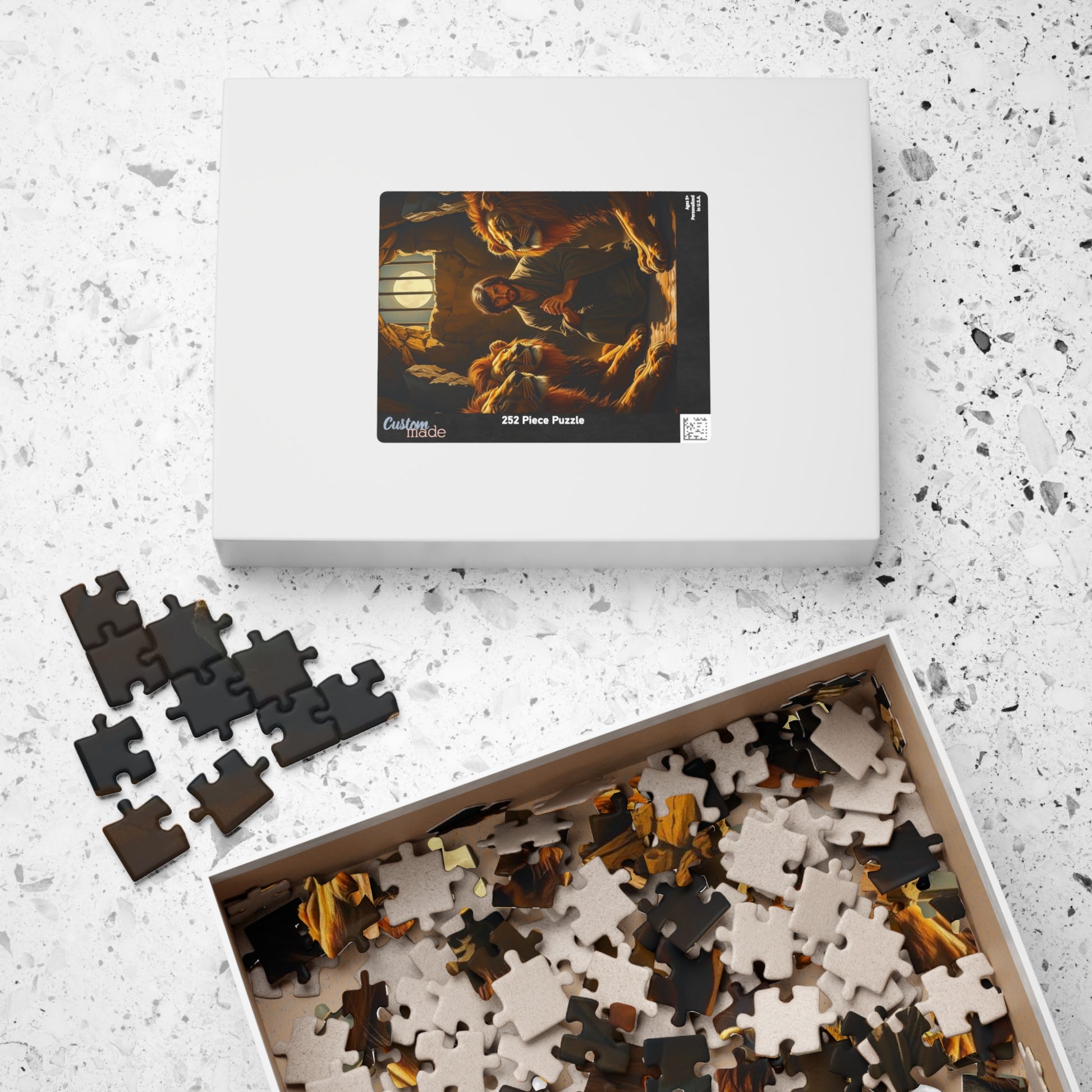 Religious Puzzle for Adults - Biblical Scene of Daniel in the Lions Den, Tranquil Gift for Puzzle Lovers, Mindfulness Hobby, Relaxation Puzzle The Puzzle Chest