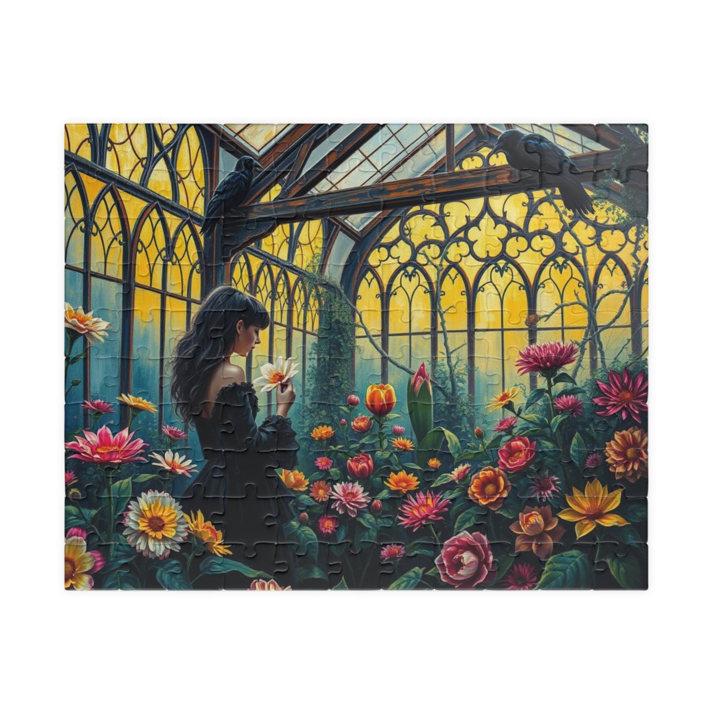 Twilight Flora Jigsaw Puzzle - A Gothic Garden, Gothic Greenhouse Game for Adult Dark Art Puzzle Lovers, Creative Gift for All Occasions