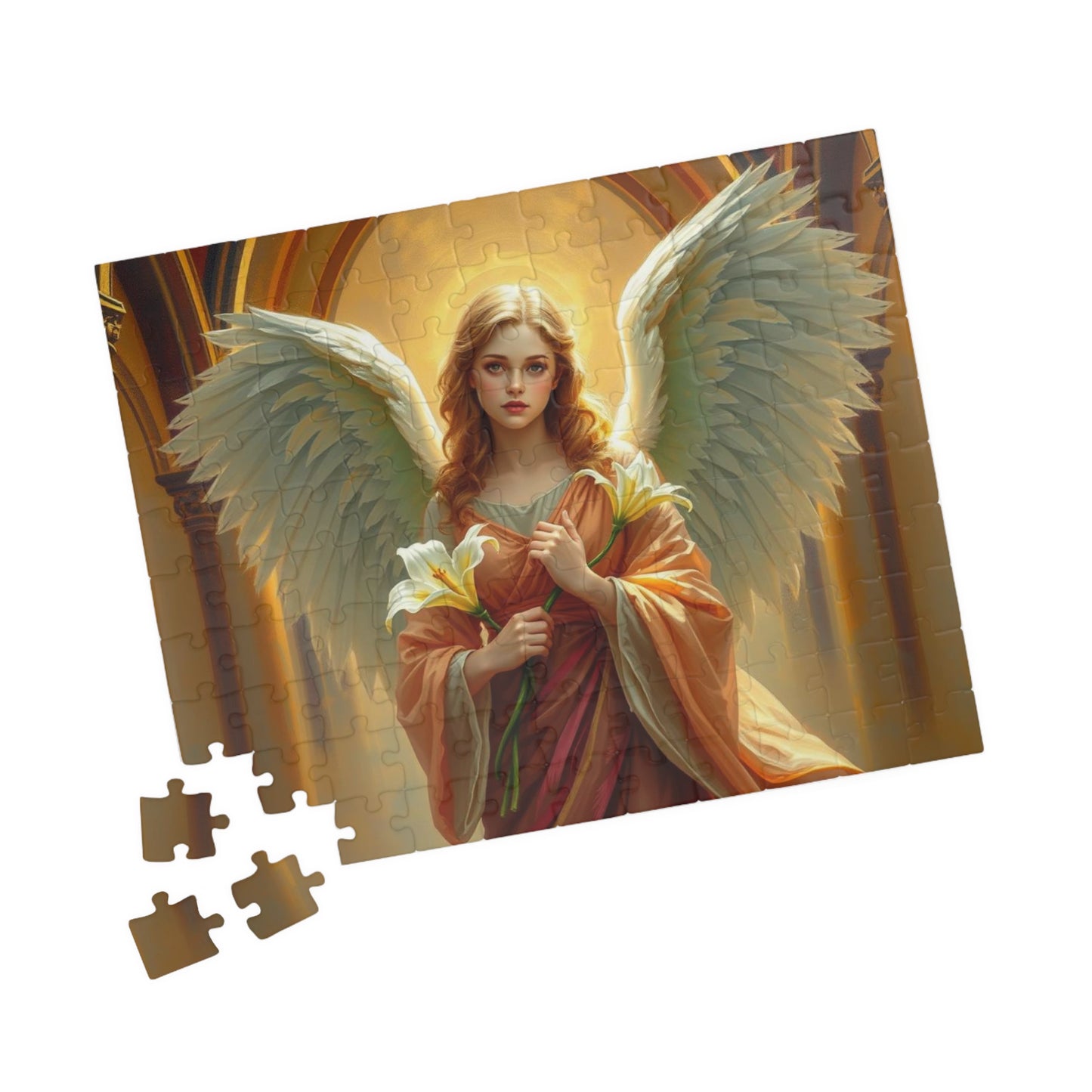 Golden Benediction Jigsaw Puzzle, Angel Puzzle, Religious Puzzle, Catholic Puzzle Gift for Puzzle Lover, Great for Indoor Home Entertainment Puzzle The Puzzle Chest