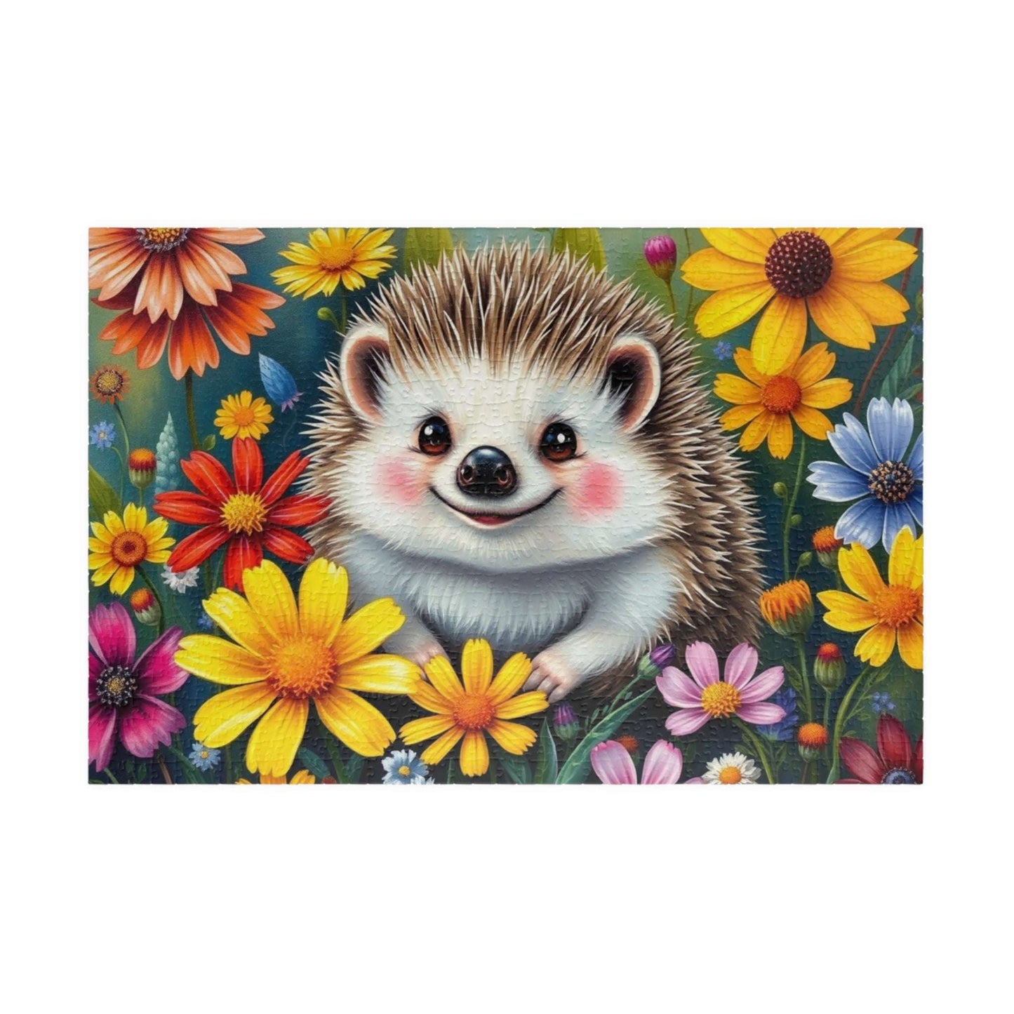 Cute Hedgehog Jigsaw Puzzle - 110 to 1014 Pieces, Family Fun Game Night, Animal Lover Holiday or Birthday Gift for Friend 1014 pcs (Horizontal) Puzzle The Puzzle Chest
