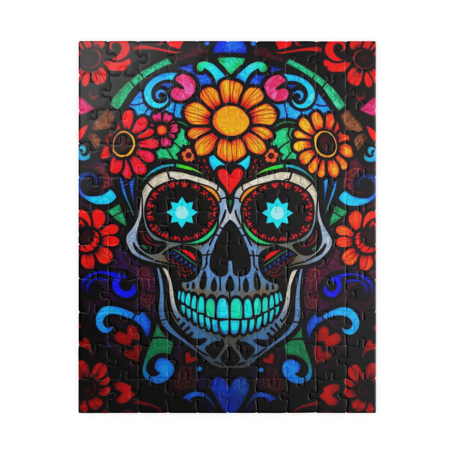 Vibrant Sugar Skull Puzzle - 110/252/520/1014 Pieces, Great Gift for Adults, Day of the Dead Decor, Fun Family Activity, Brain Teaser