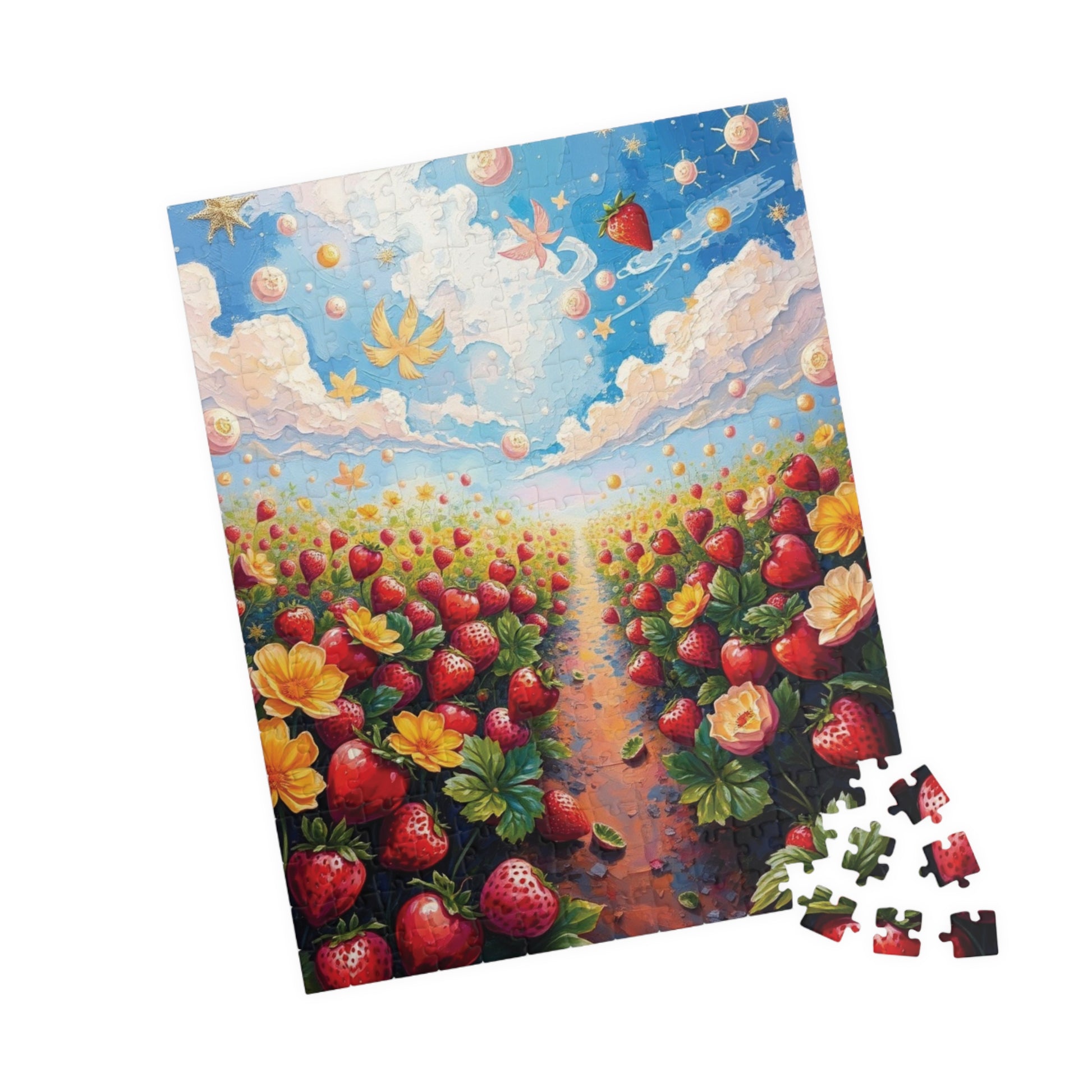 Strawberry Patch Jigsaw Puzzle, Magical Fruit Garden, Fun Family Activity, Relaxing Pastime, Best Gift for Puzzle Enthusiasts, Mindfulness Puzzle The Puzzle Chest