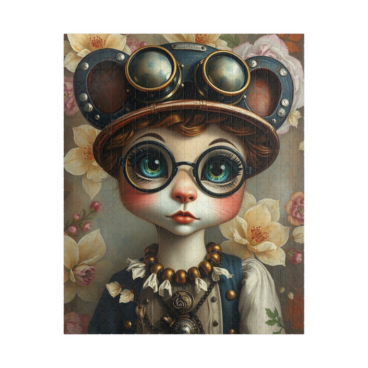 Whimsical Steampunk Character Puzzle - 110, 252, 520, 1014-piece, Fun Activity for Home Entertainment, Gift for Puzzle Loving Friend 520 pcs (Vertical) Puzzle The Puzzle Chest