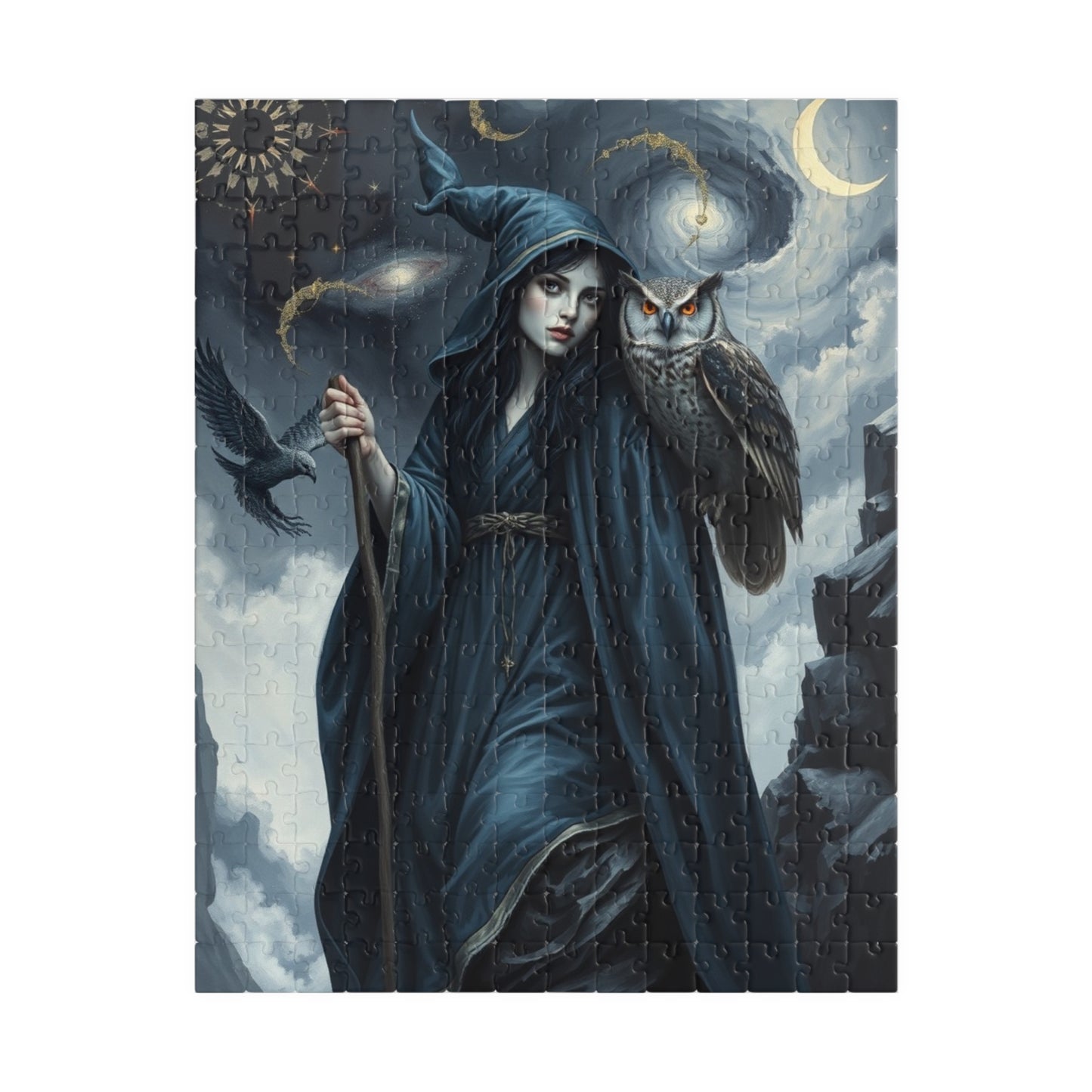 Mystical Night Witch Puzzle, 110-1014 Piece | Enchanting Fantasy Dark Art, Witchcraft Decor, Mindful Activity, Gift for Puzzle Lovers, Home