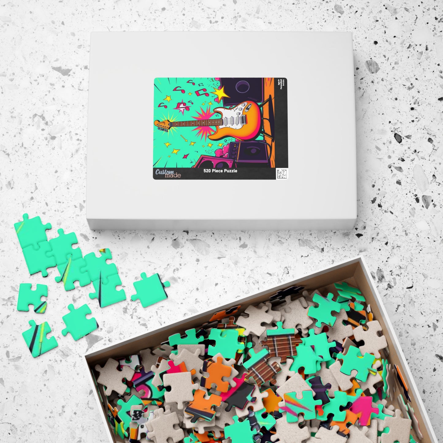 Colorful Guitar Puzzle - Pop Art Jigsaw Puzzle for Adults, Perfect for Music Lover, Game Night, Family Fun, Gifts, Unique Home Entertainment Puzzle The Puzzle Chest