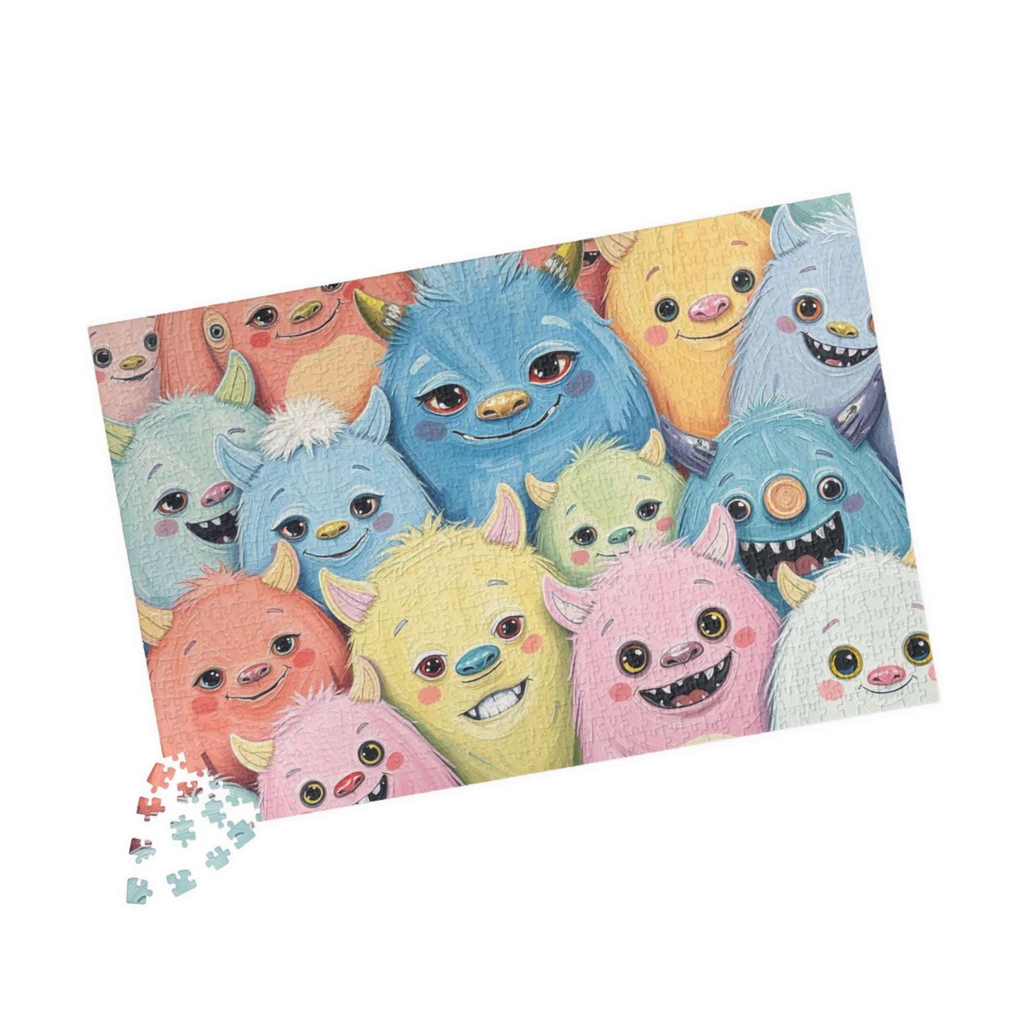 Cute Monster Collage Jigsaw Puzzle, Halloween Puzzle for Adults