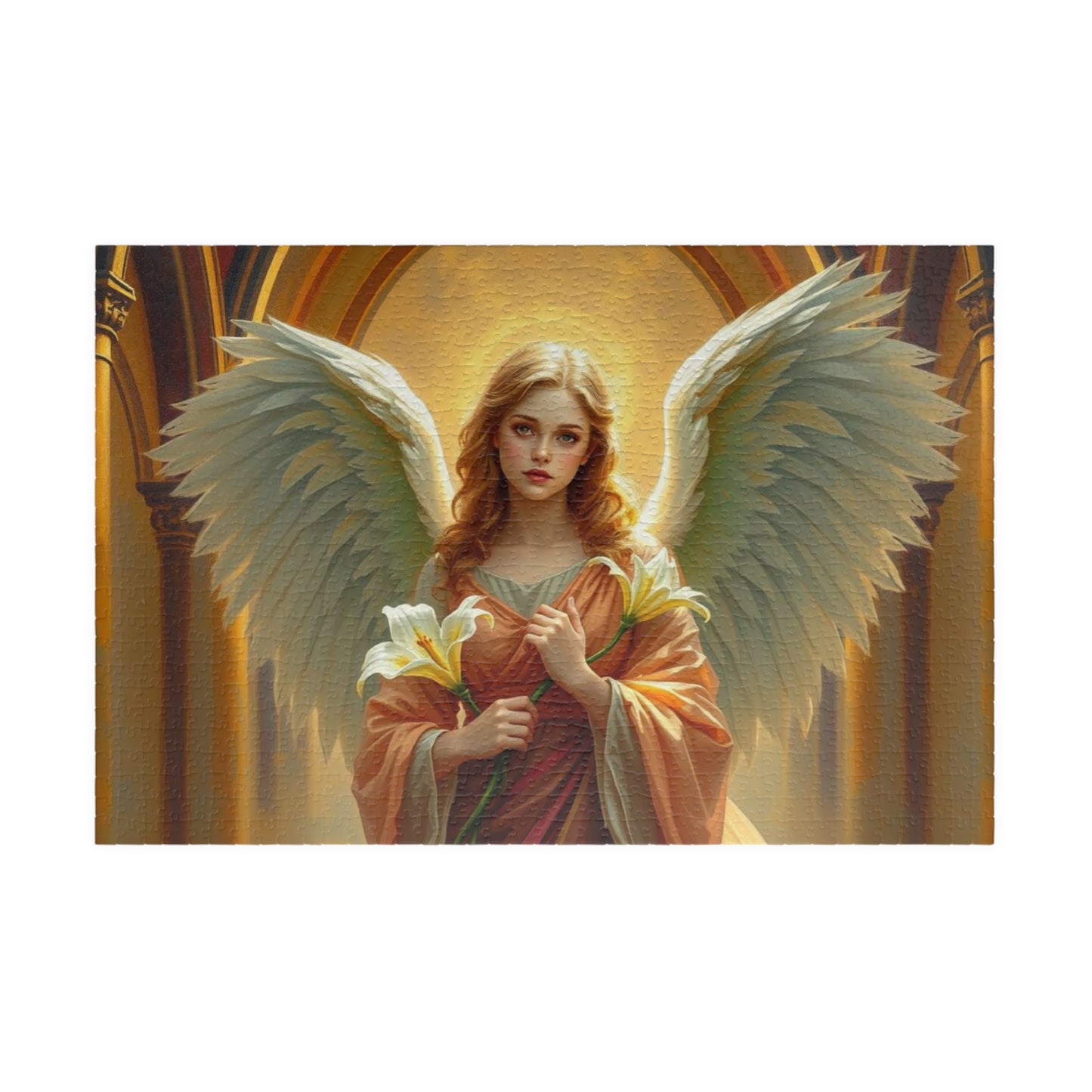 Golden Benediction Jigsaw Puzzle, Angel Puzzle, Religious Puzzle, Catholic Puzzle Gift for Puzzle Lover, Great for Indoor Home Entertainment 1014 pcs (Horizontal) Puzzle The Puzzle Chest